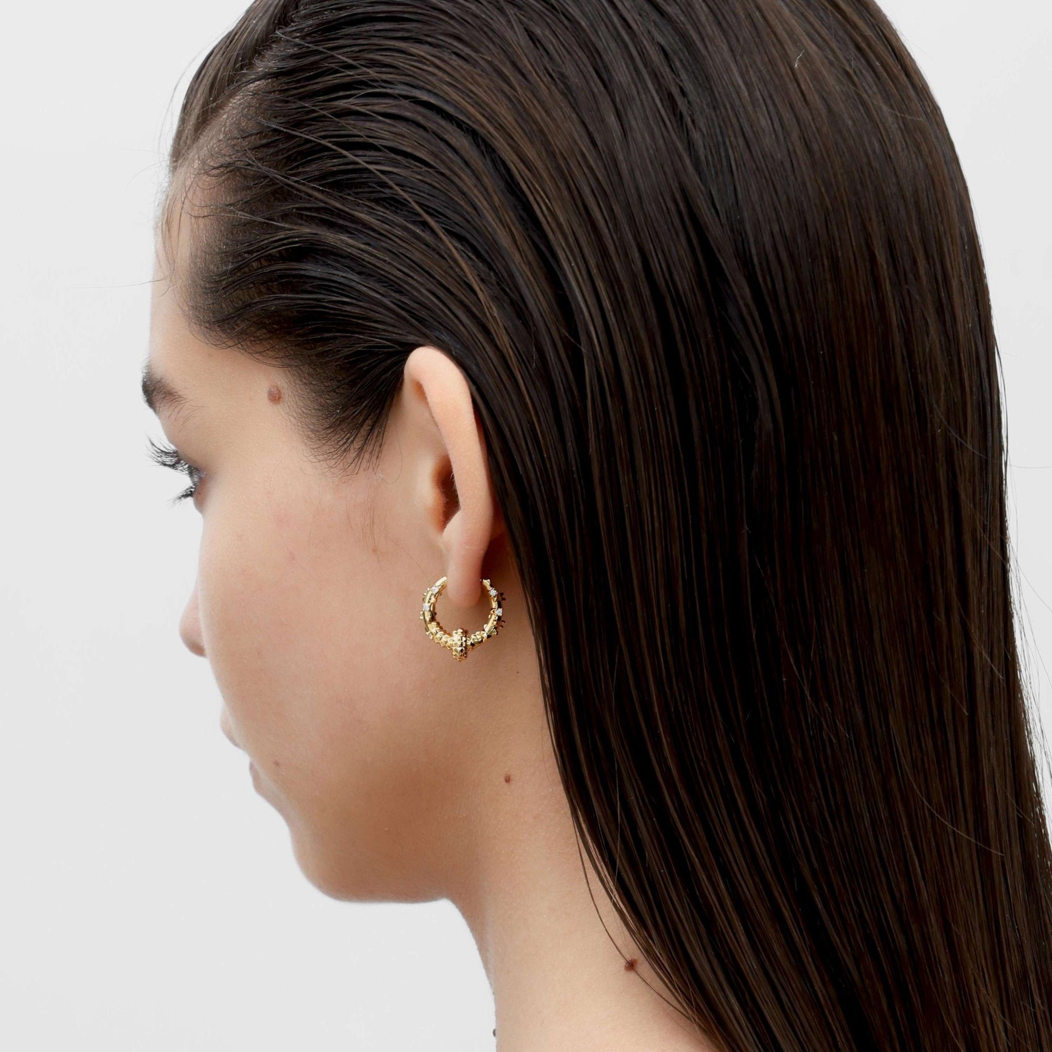 RSNY Diamond Textured Earrings - R2141B