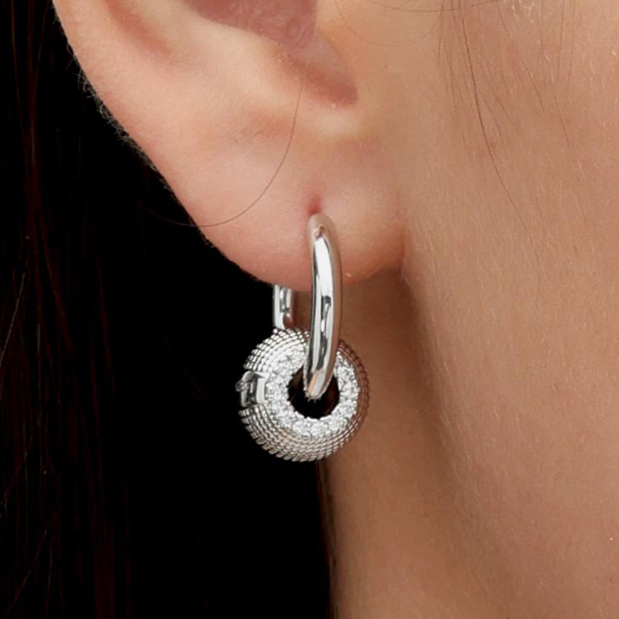 RSNY Diamond Textured Earrings - R2157A