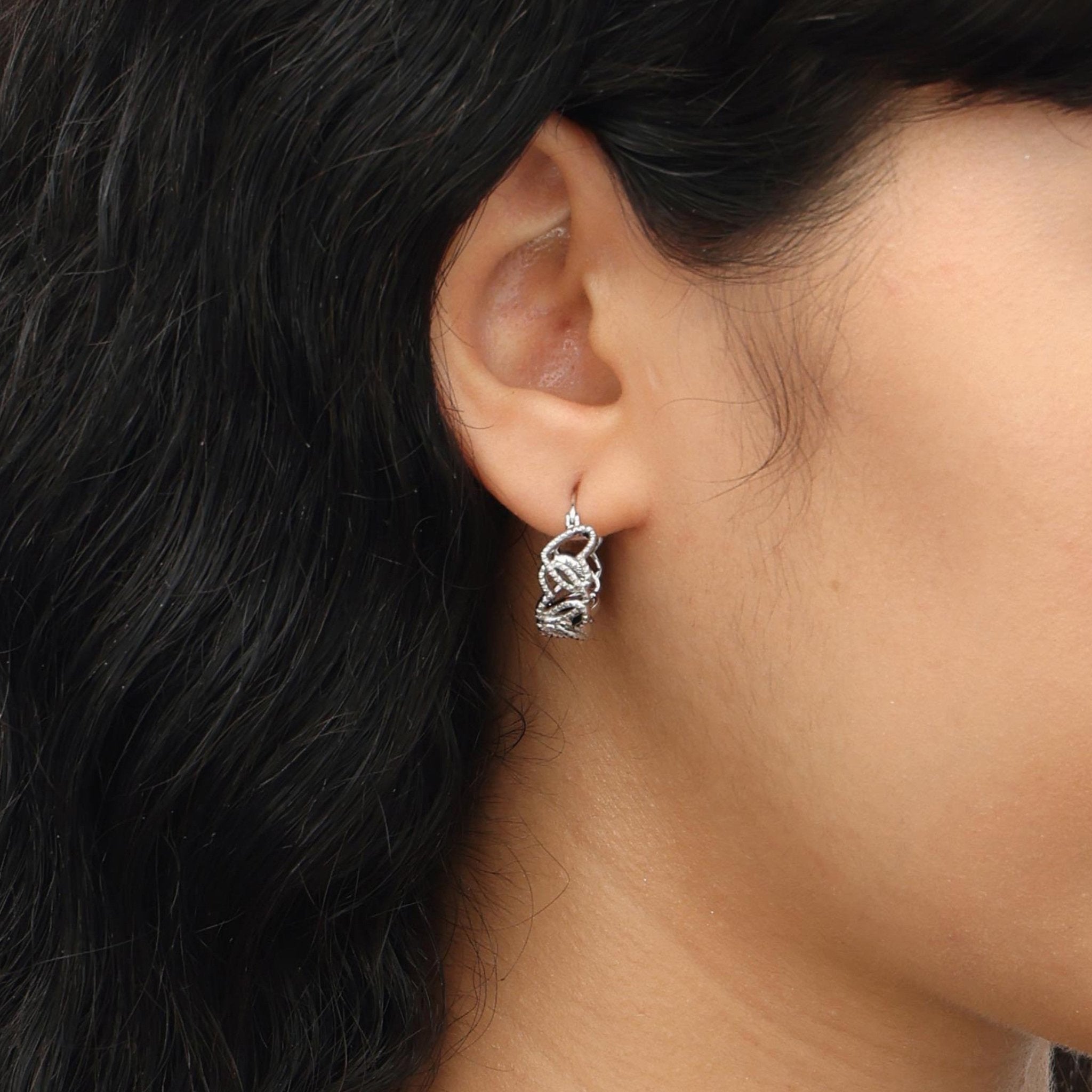 RSNY Diamond Textured Love Earrings - R2066A