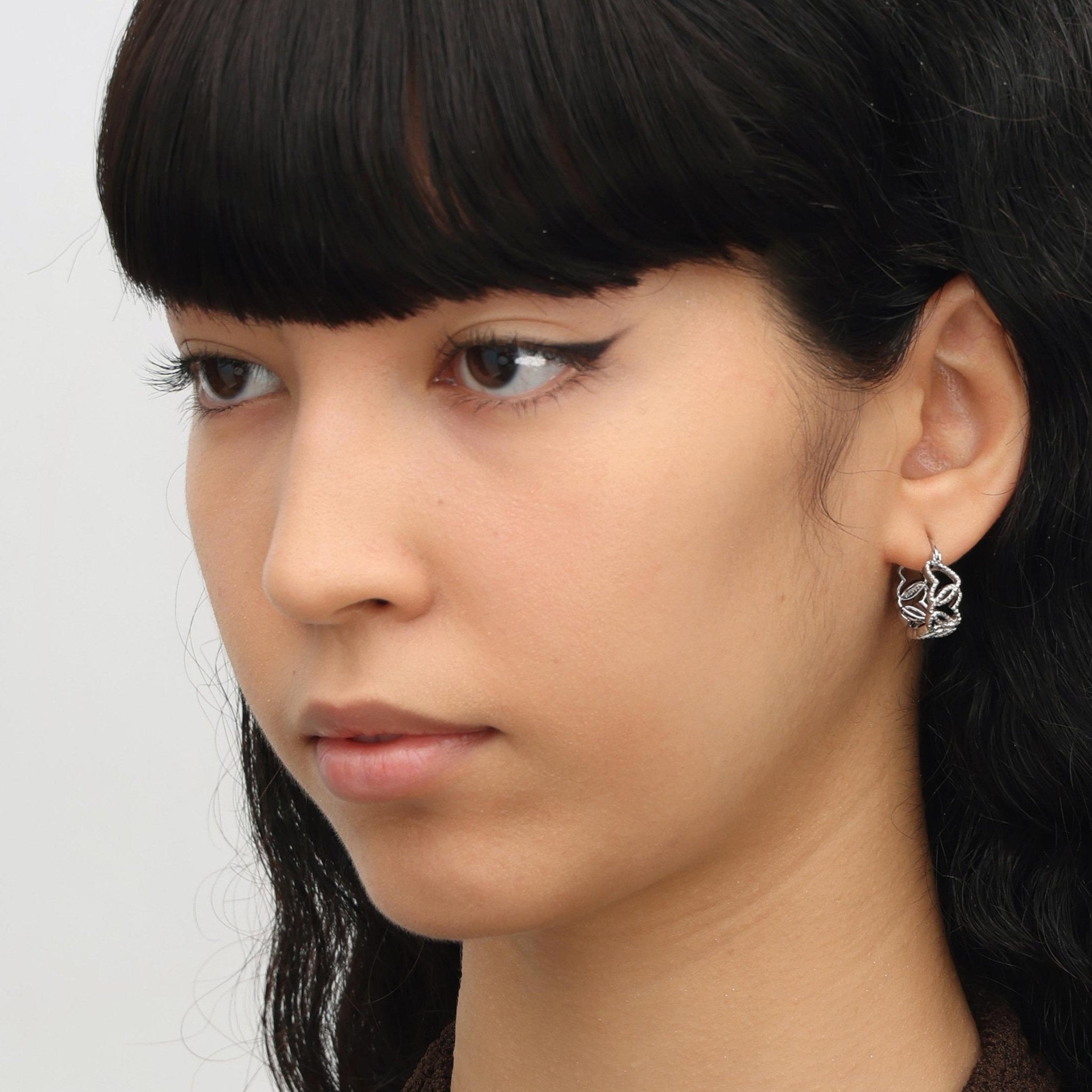 RSNY Diamond Textured Love Earrings - R2066A