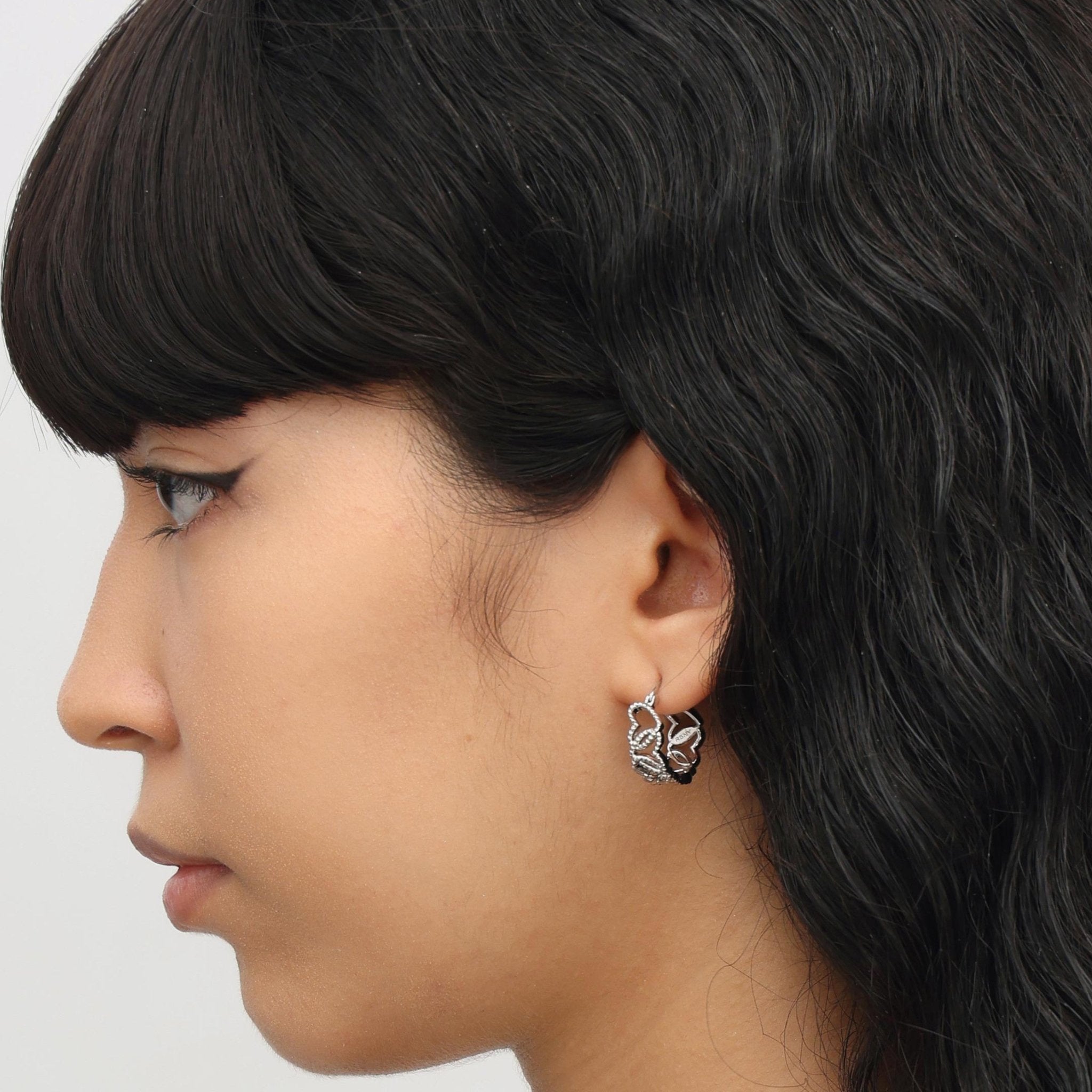 RSNY Diamond Textured Love Earrings - R2066A