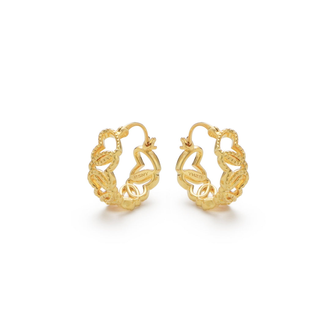 RSNY Diamond Textured Love Earrings - R2066B