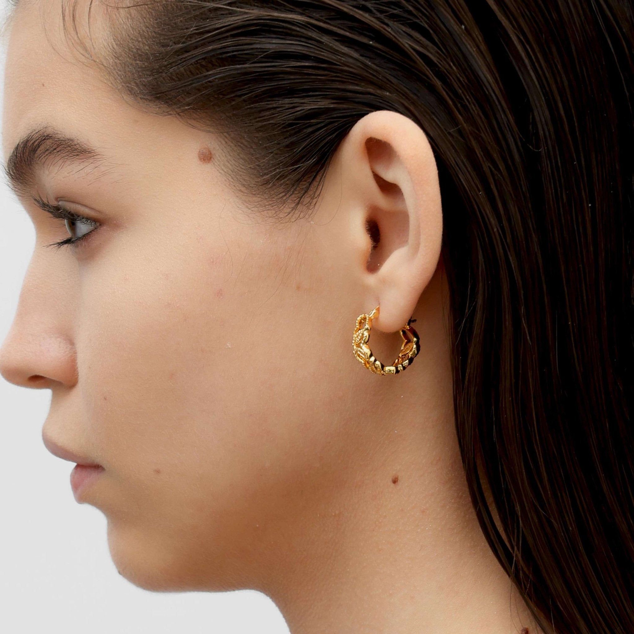 RSNY Diamond Textured Love Earrings - R2066B