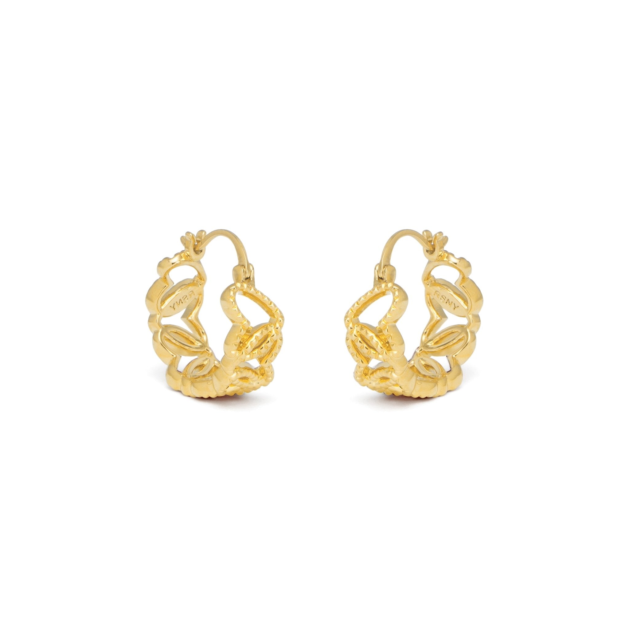 RSNY Diamond Textured Love Earrings - R2066B