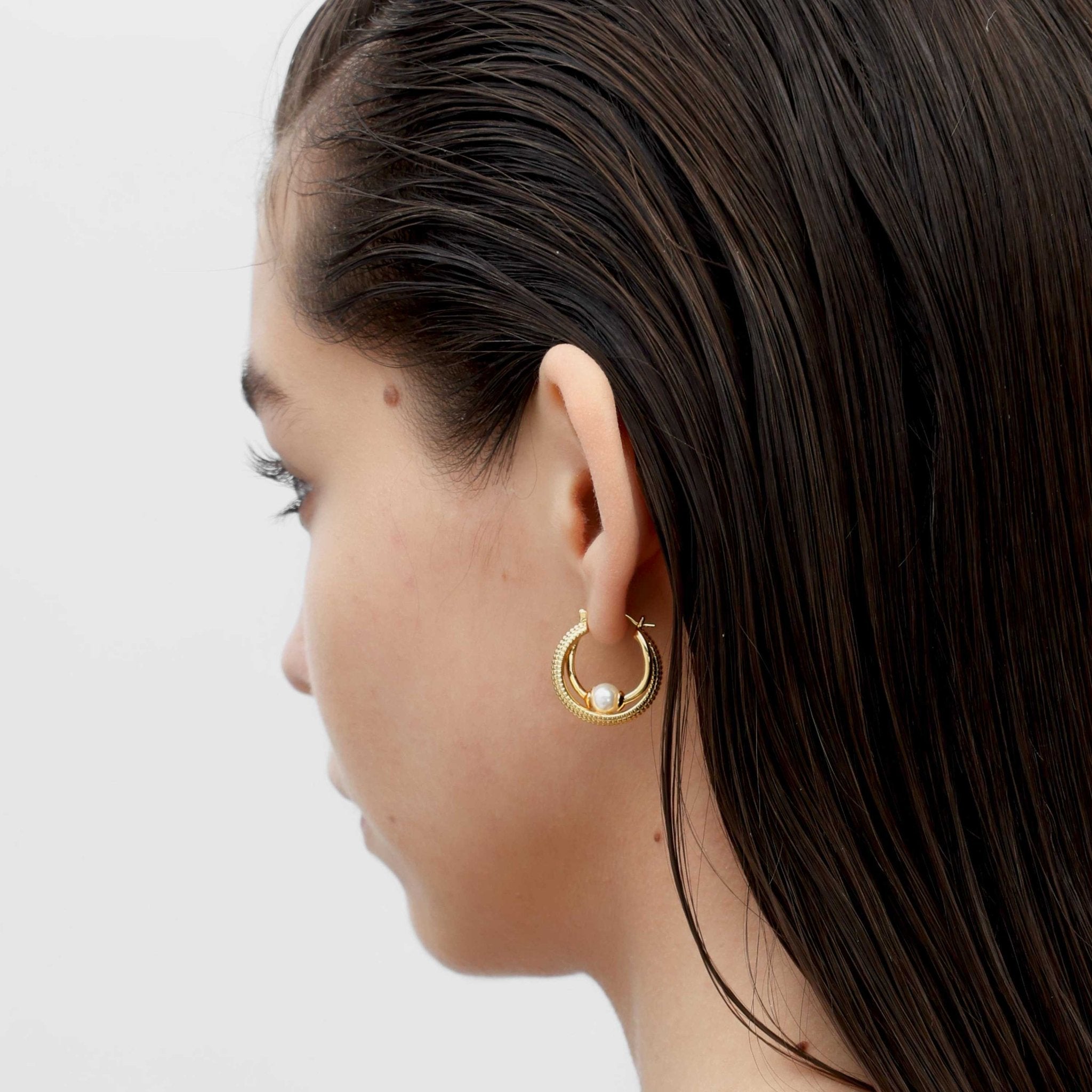 RSNY double pearl earrings - R2139B