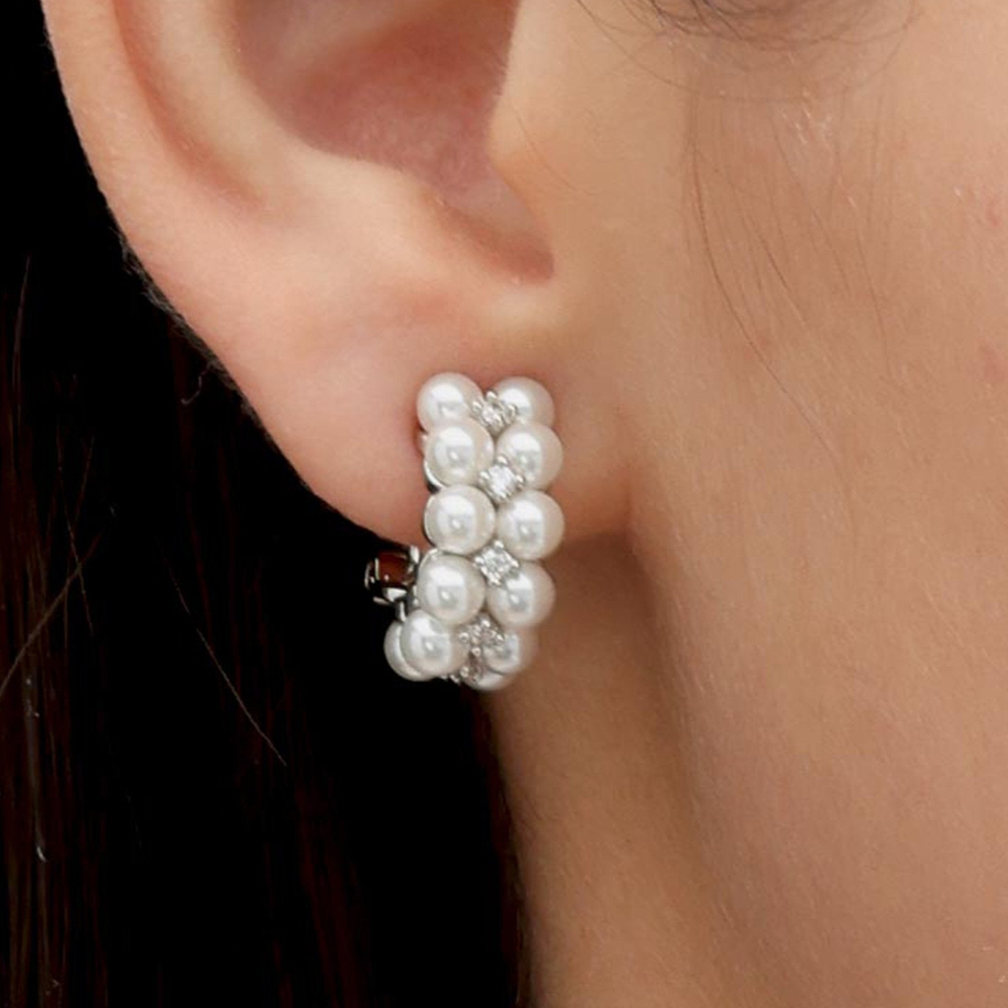 RSNY double pearl earrings - R2164A