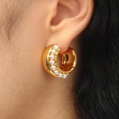 RSNY double pearl earrings - R2170B