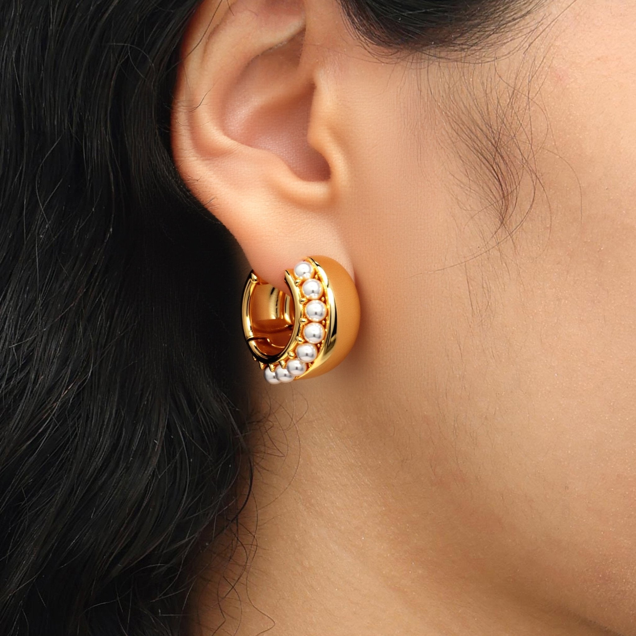 RSNY double pearl earrings - R2170B