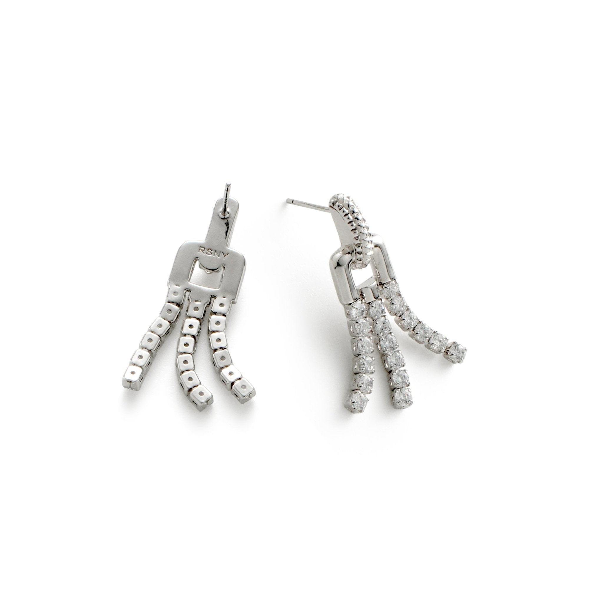 RSNY fringed stud earrings - R2135A