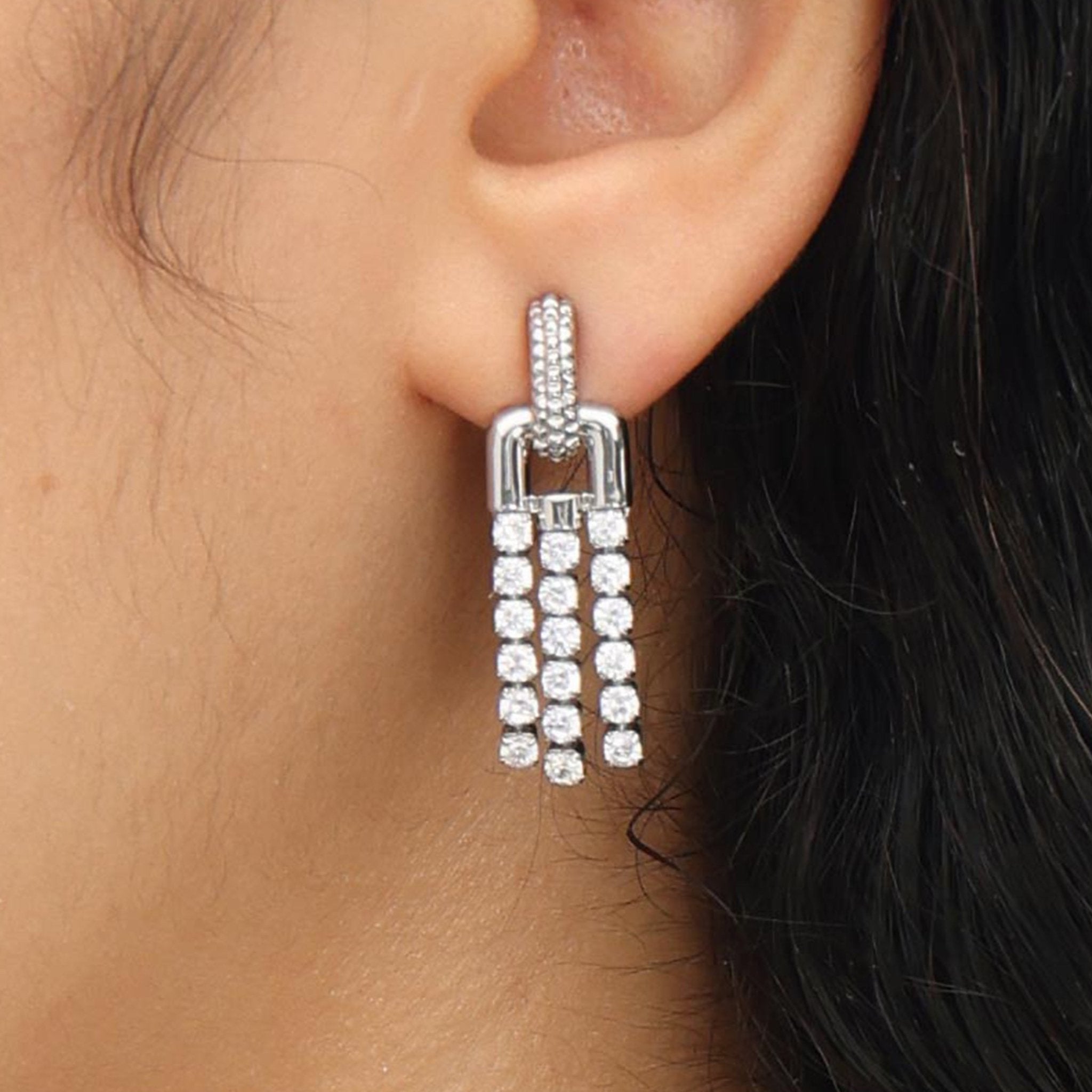 RSNY fringed stud earrings - R2135A