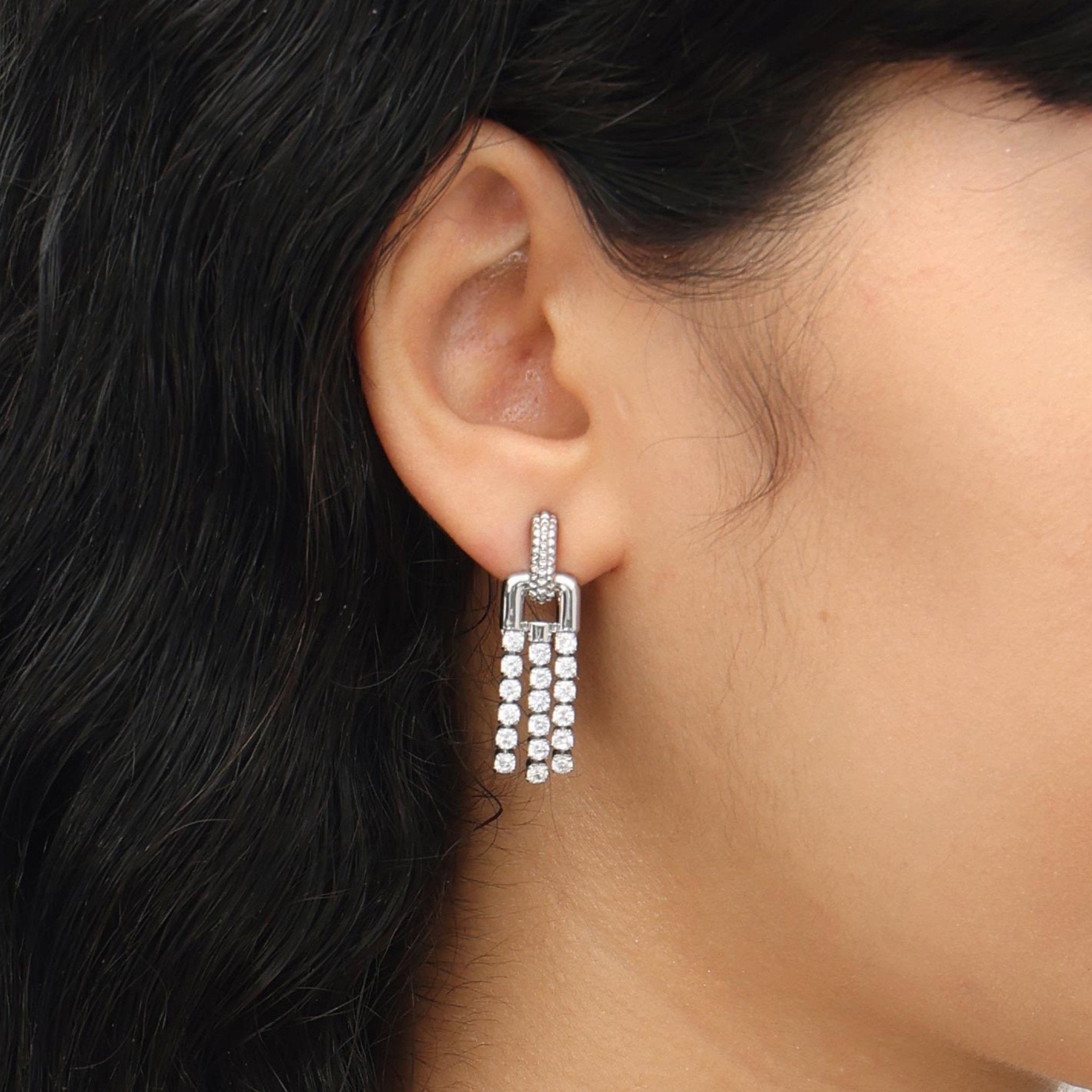 RSNY fringed stud earrings - R2135A
