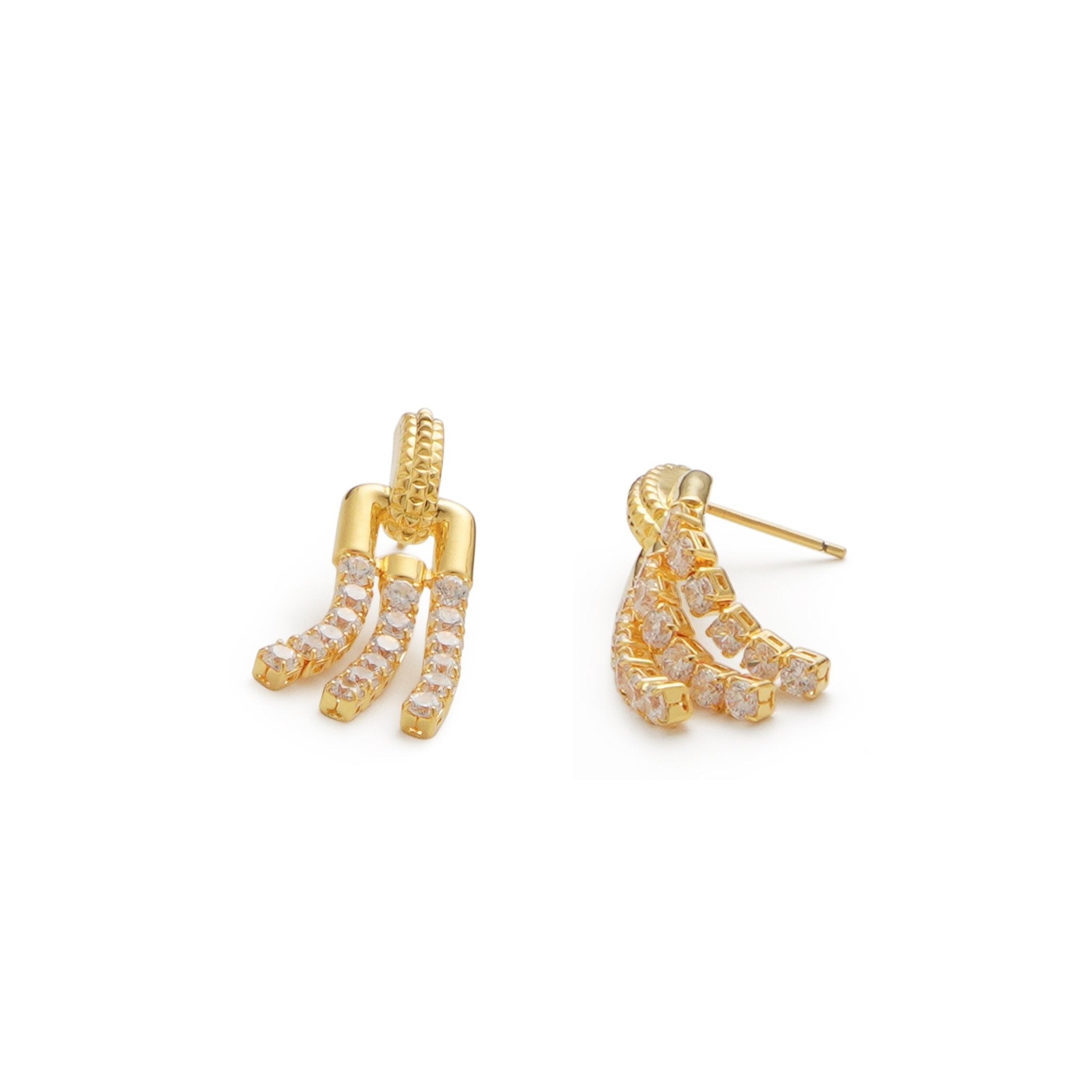 RSNY fringed stud earrings - R2135B