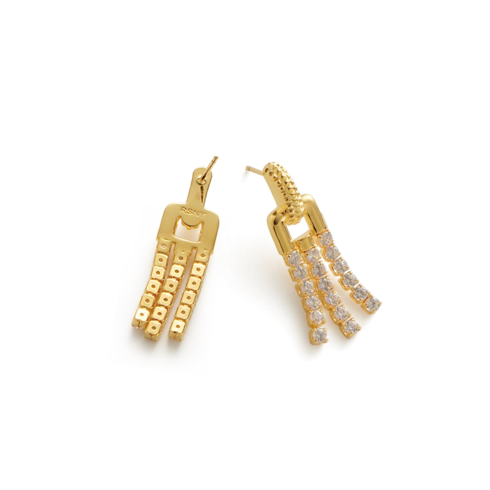 RSNY fringed stud earrings - R2135B