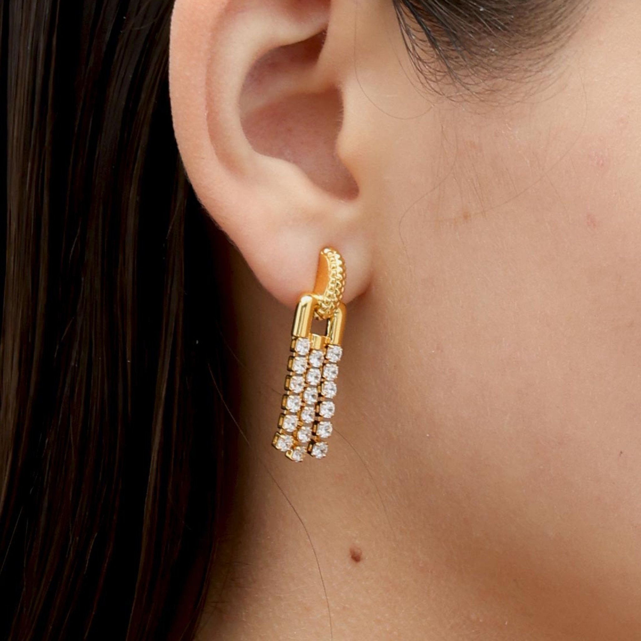RSNY fringed stud earrings - R2135B