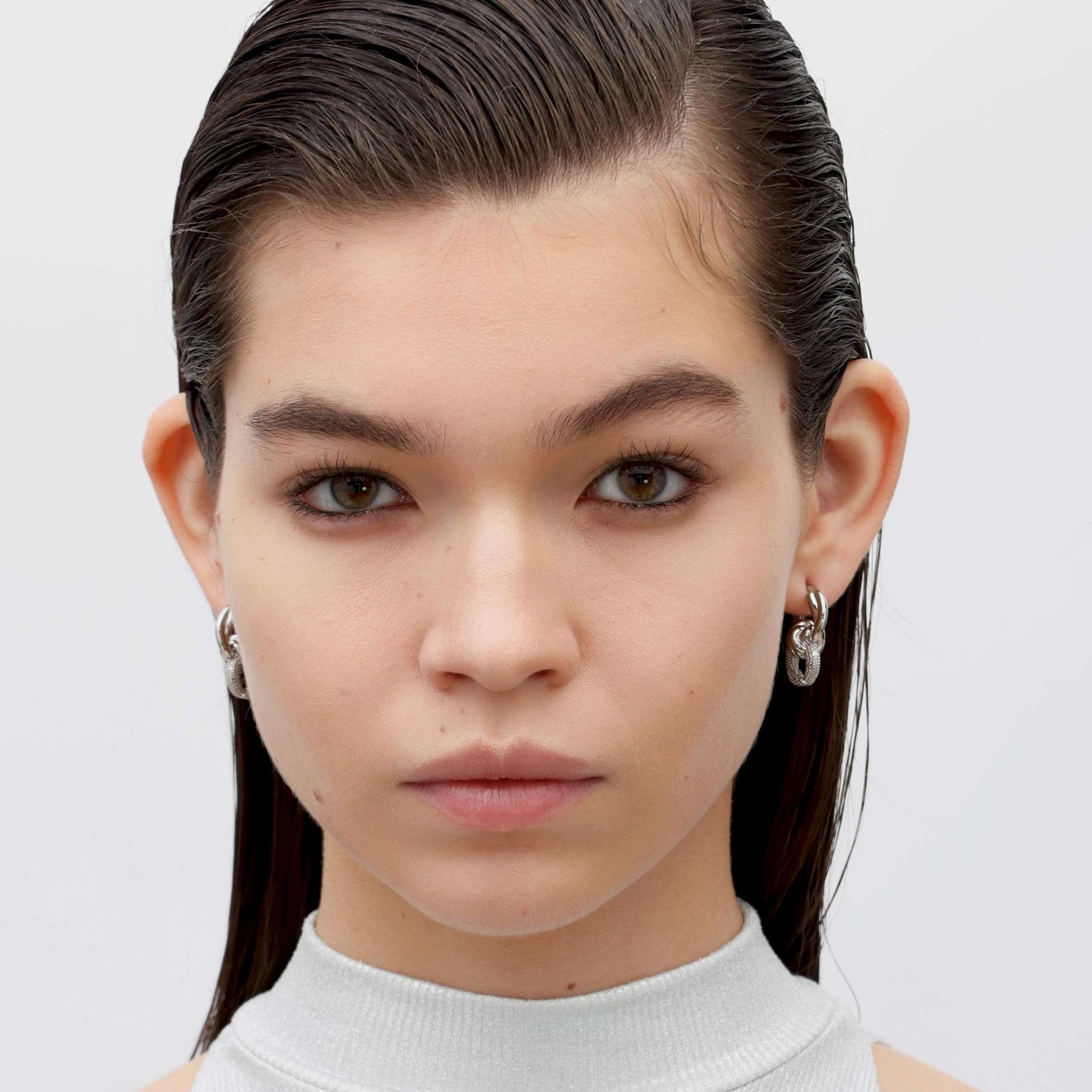 RSNY geometric abstract winding stud earrings - R2186A