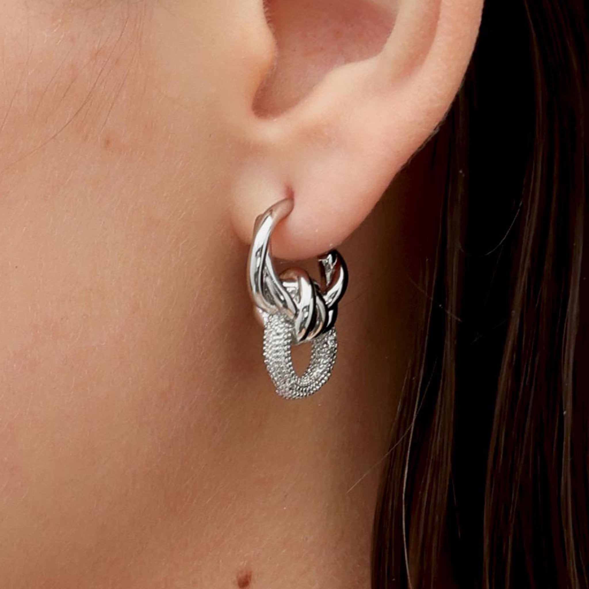 RSNY geometric abstract winding stud earrings - R2186A