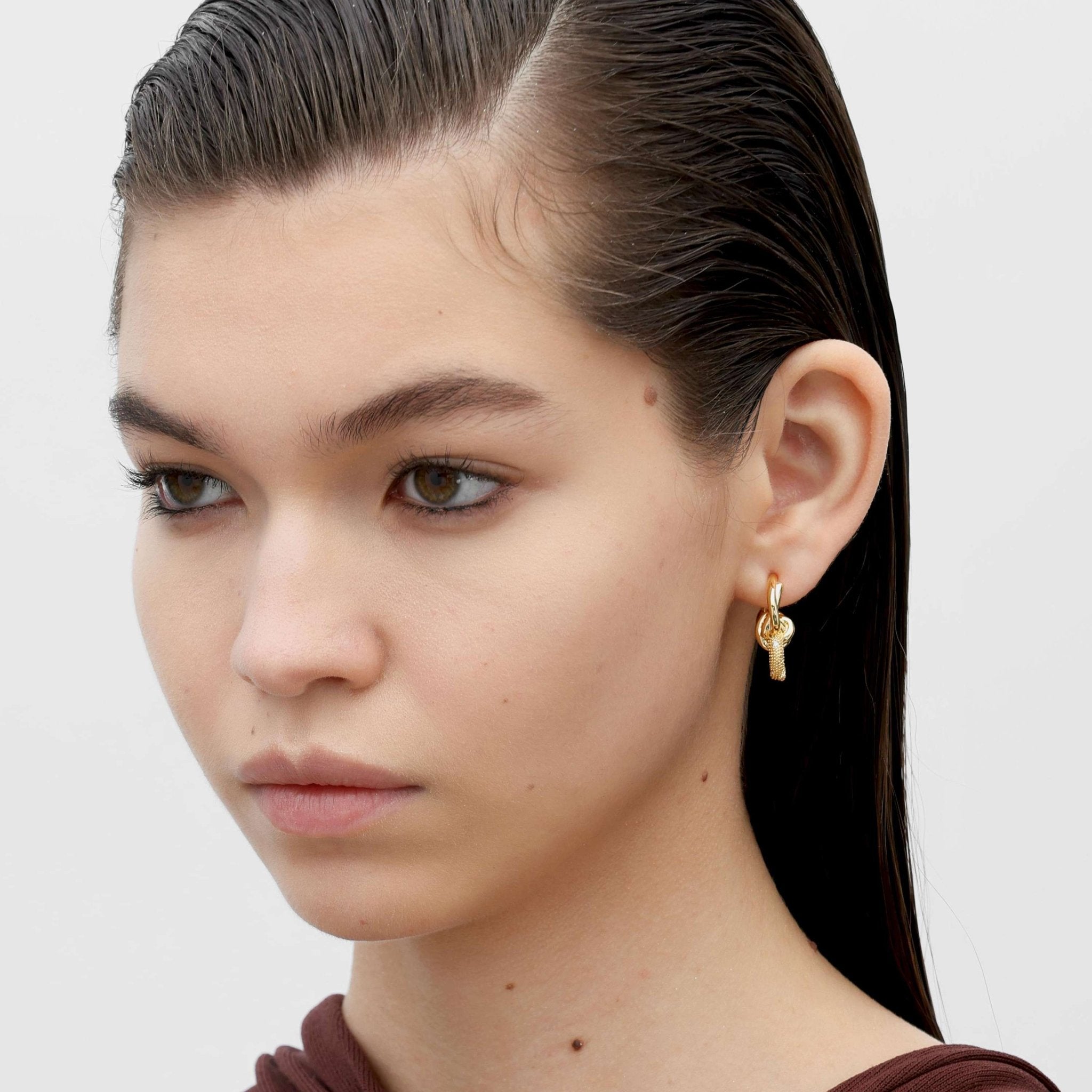 RSNY geometric abstract winding stud earrings - R2186B