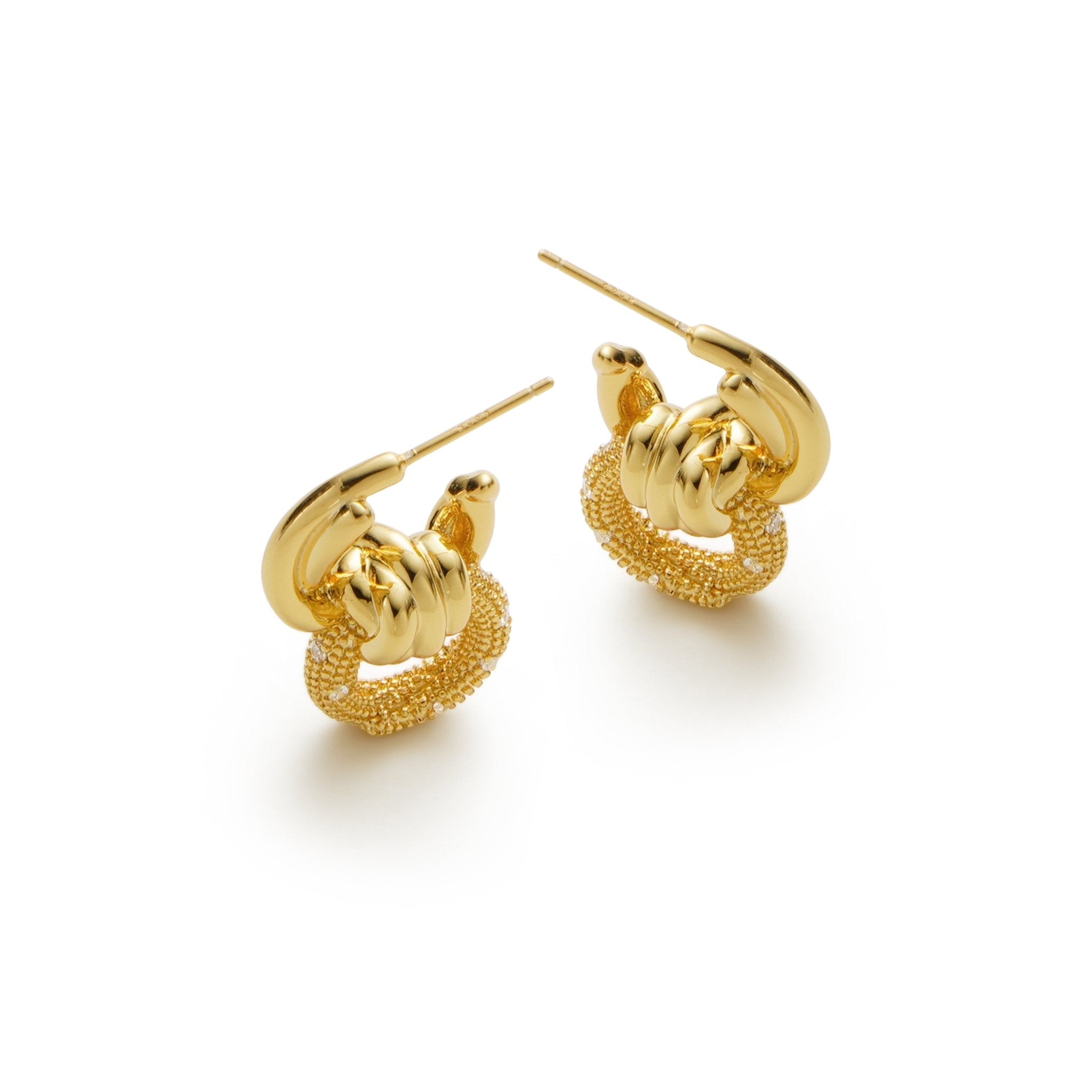 RSNY geometric abstract winding stud earrings - R2186B