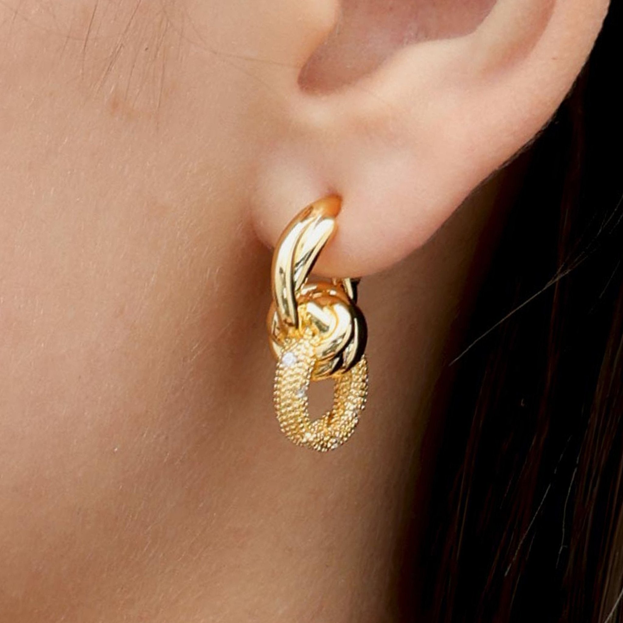 RSNY geometric abstract winding stud earrings - R2186B