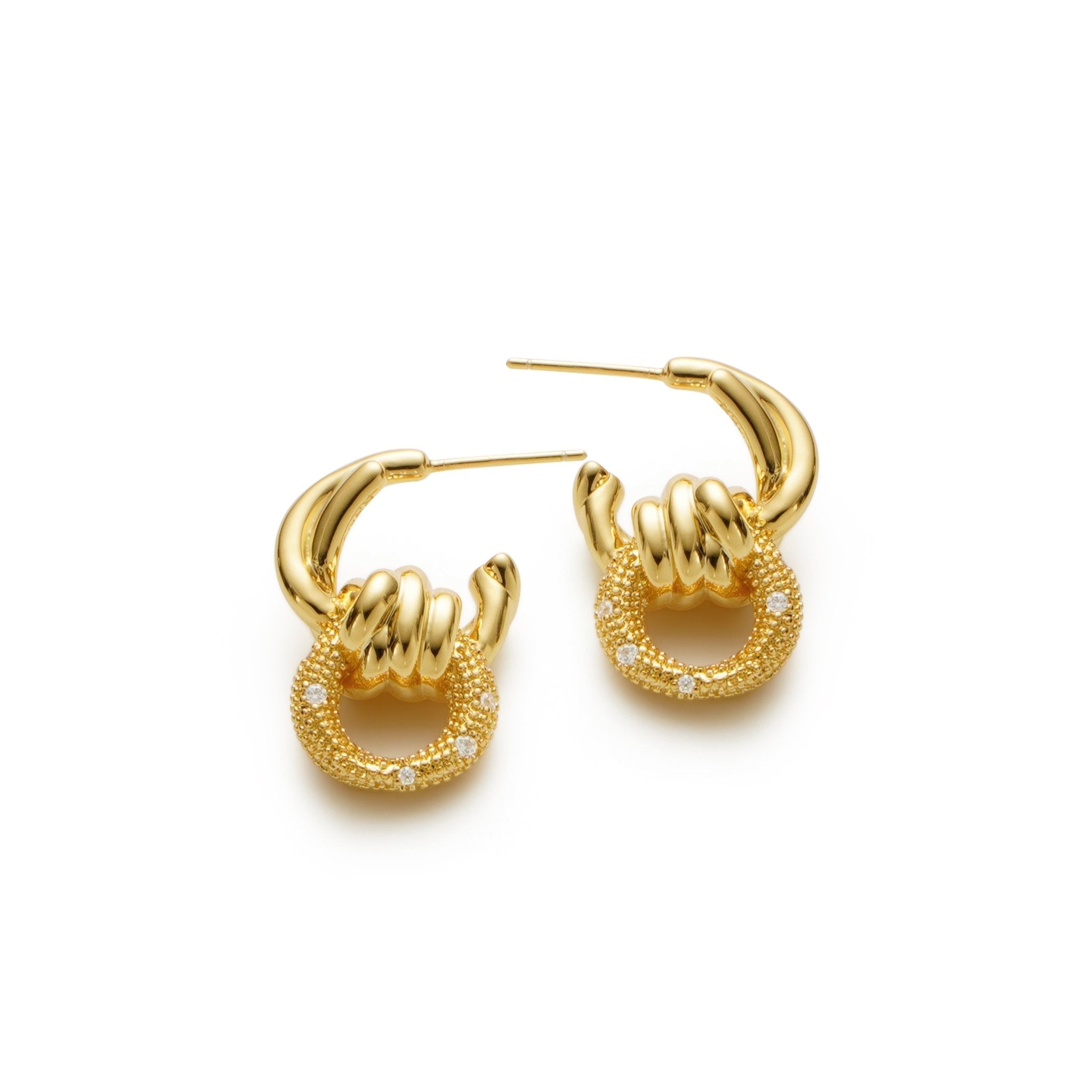 RSNY geometric abstract winding stud earrings - R2186B