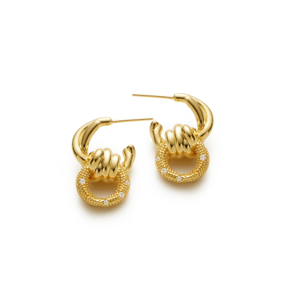 RSNY geometric abstract winding stud earrings - R2186B