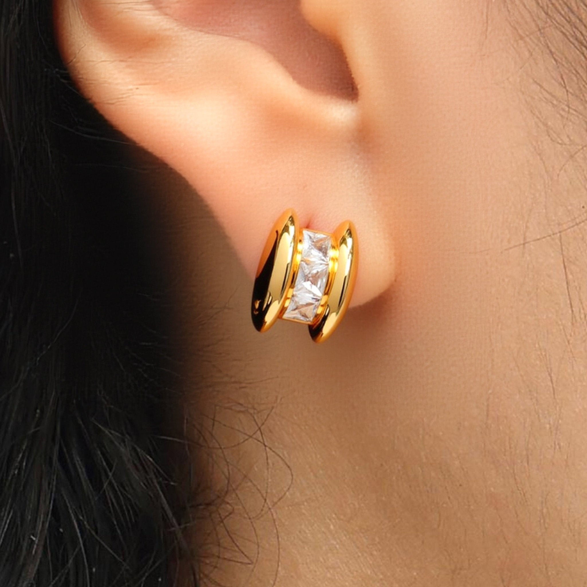 RSNY Geometric Bean Earrings - R2224B