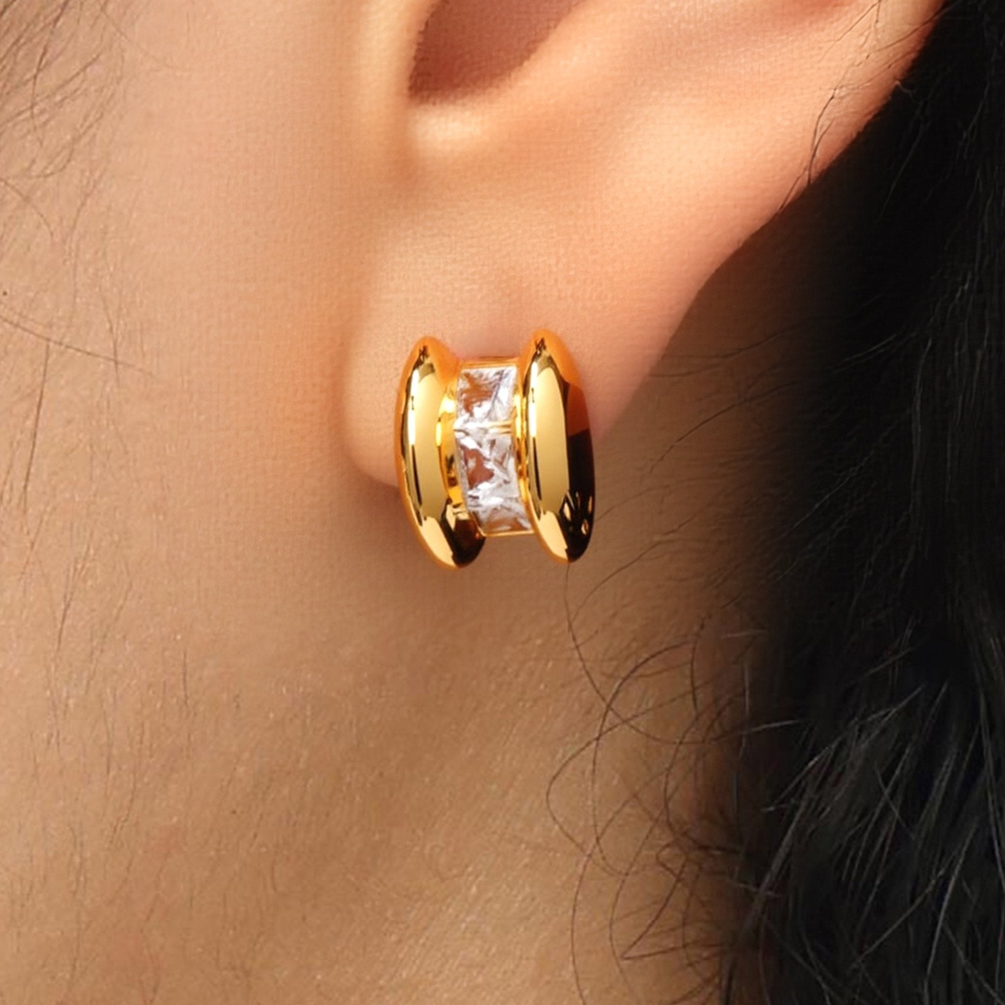 RSNY Geometric Bean Earrings - R2224B