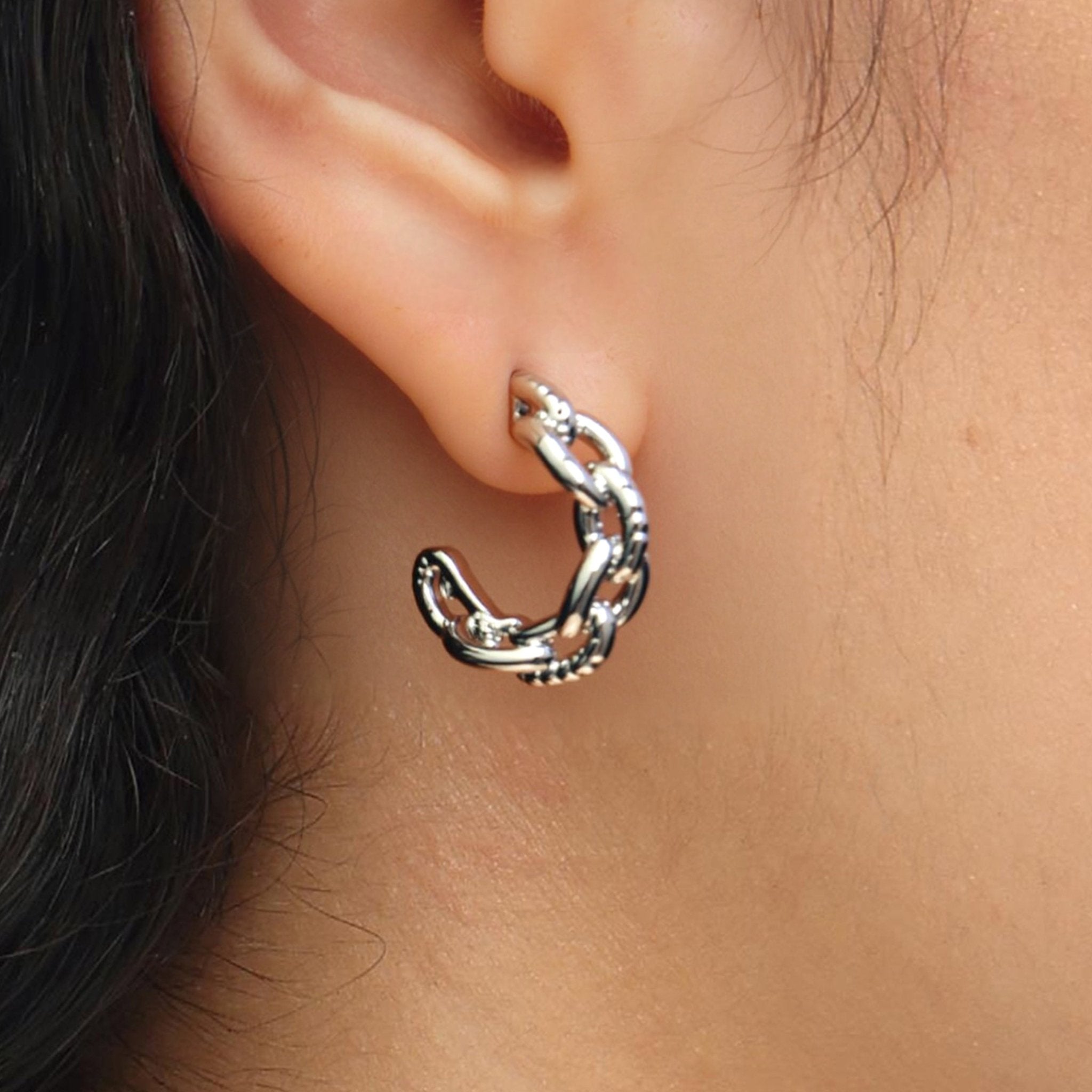 RSNY Geometric Chain Earrings - R2241A