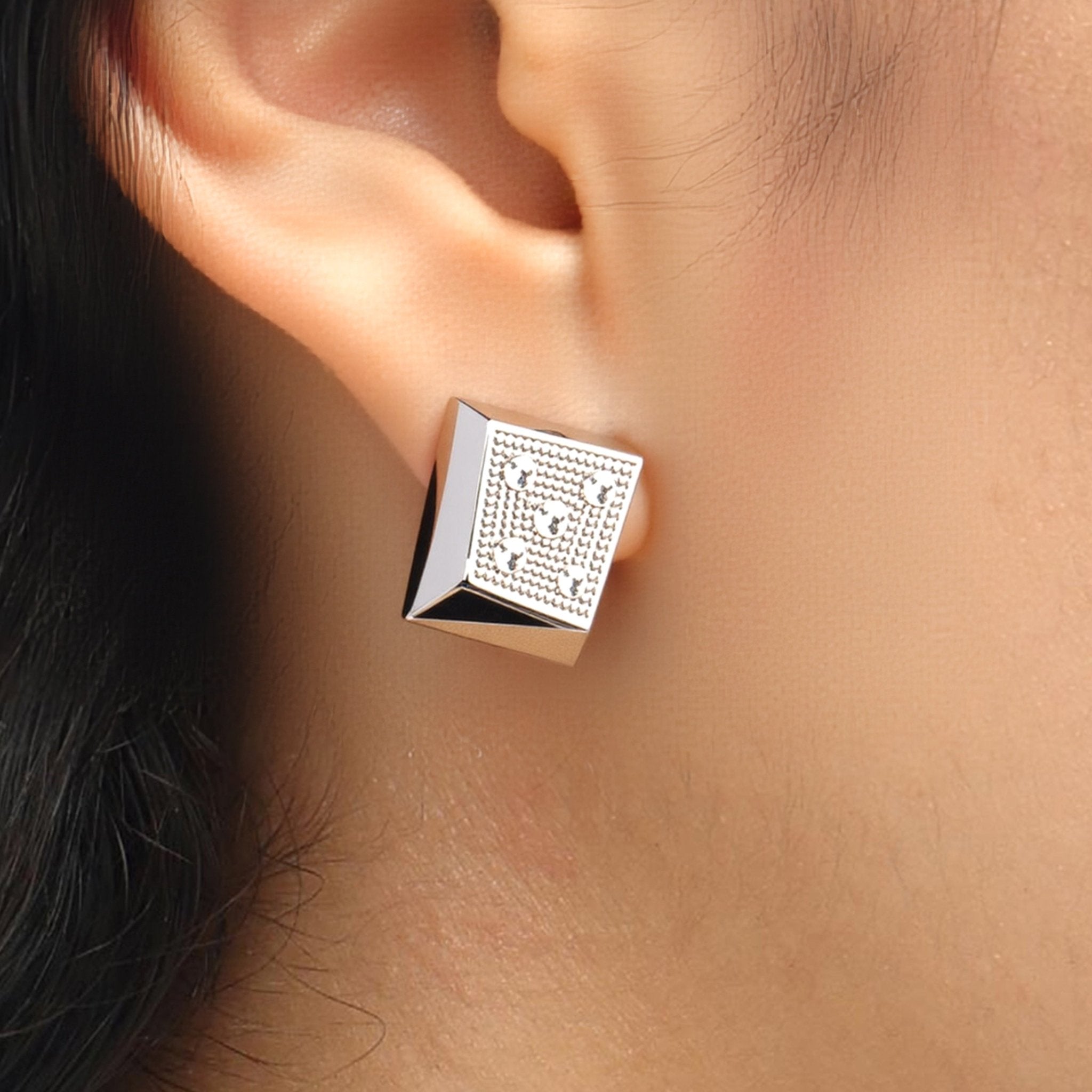 RSNY Geometric Crystal Diamond Earrings - R2216A