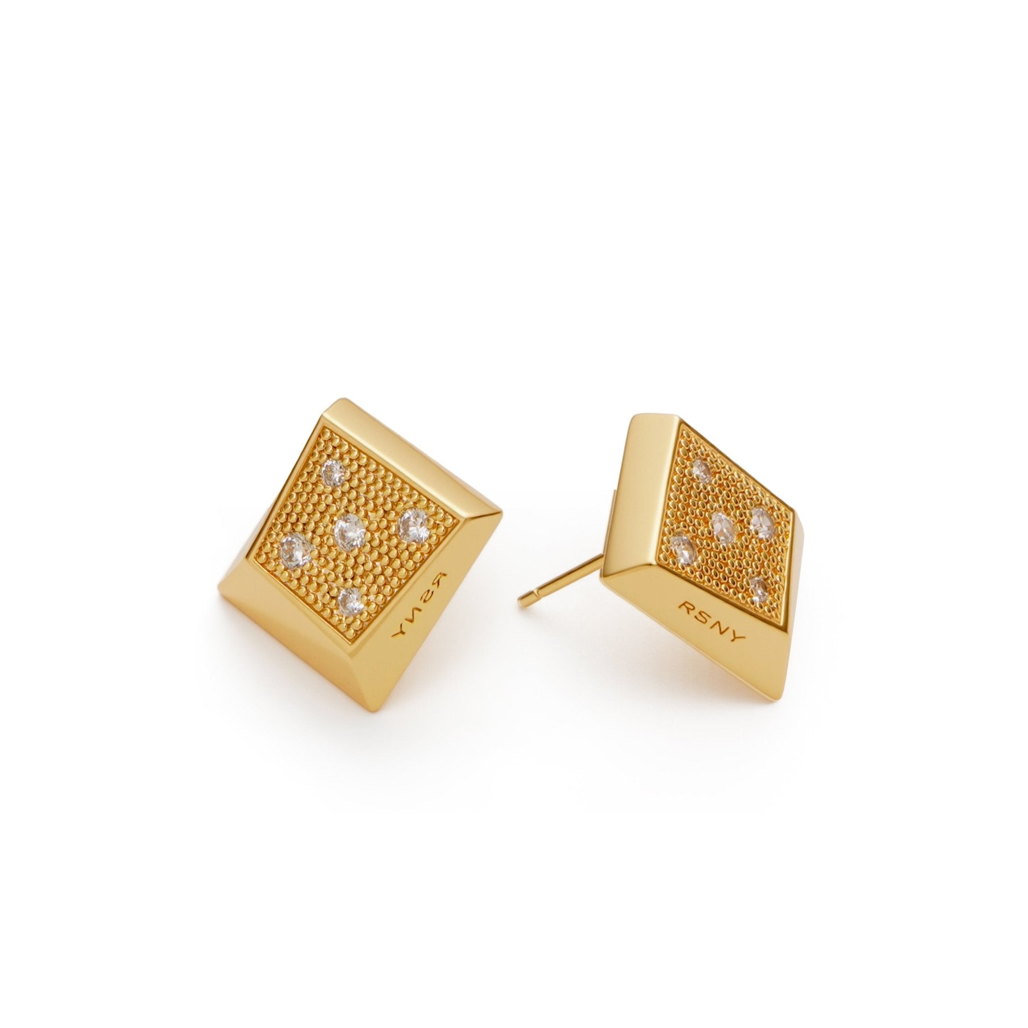 RSNY Geometric Crystal Diamond Earrings - R2216B