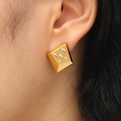 RSNY Geometric Crystal Diamond Earrings - R2216B