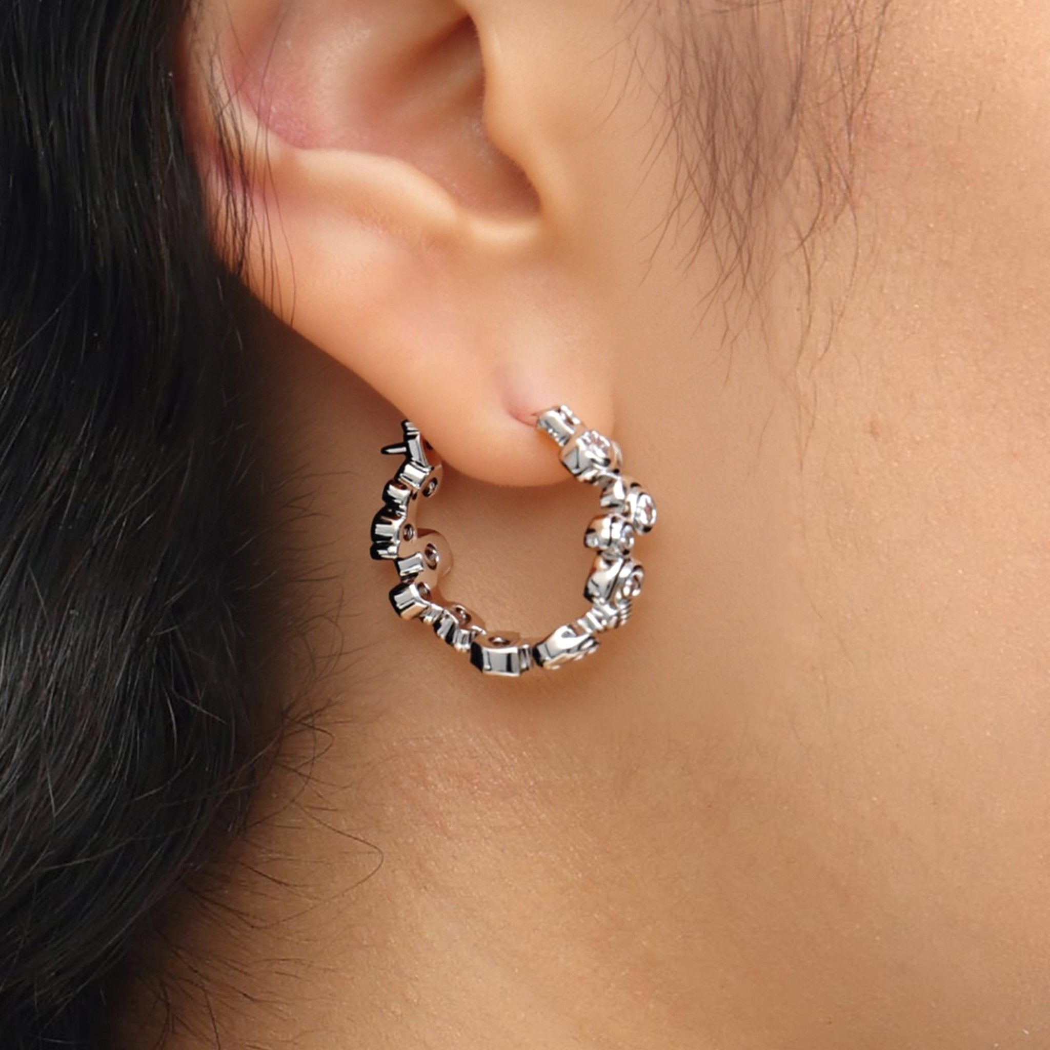 RSNY Geometric Crystal Diamond Earrings - R2240A