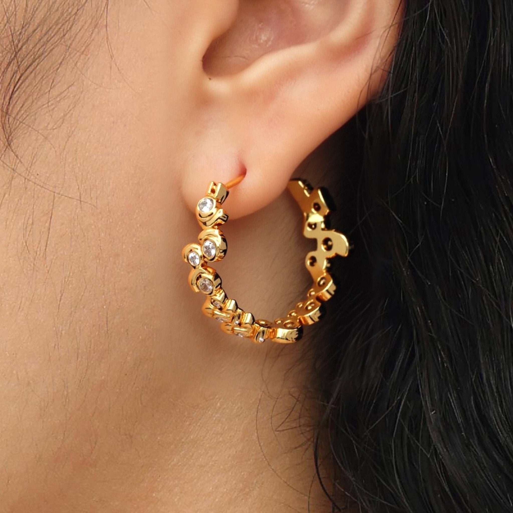 RSNY Geometric Crystal Diamond Earrings - R2240B