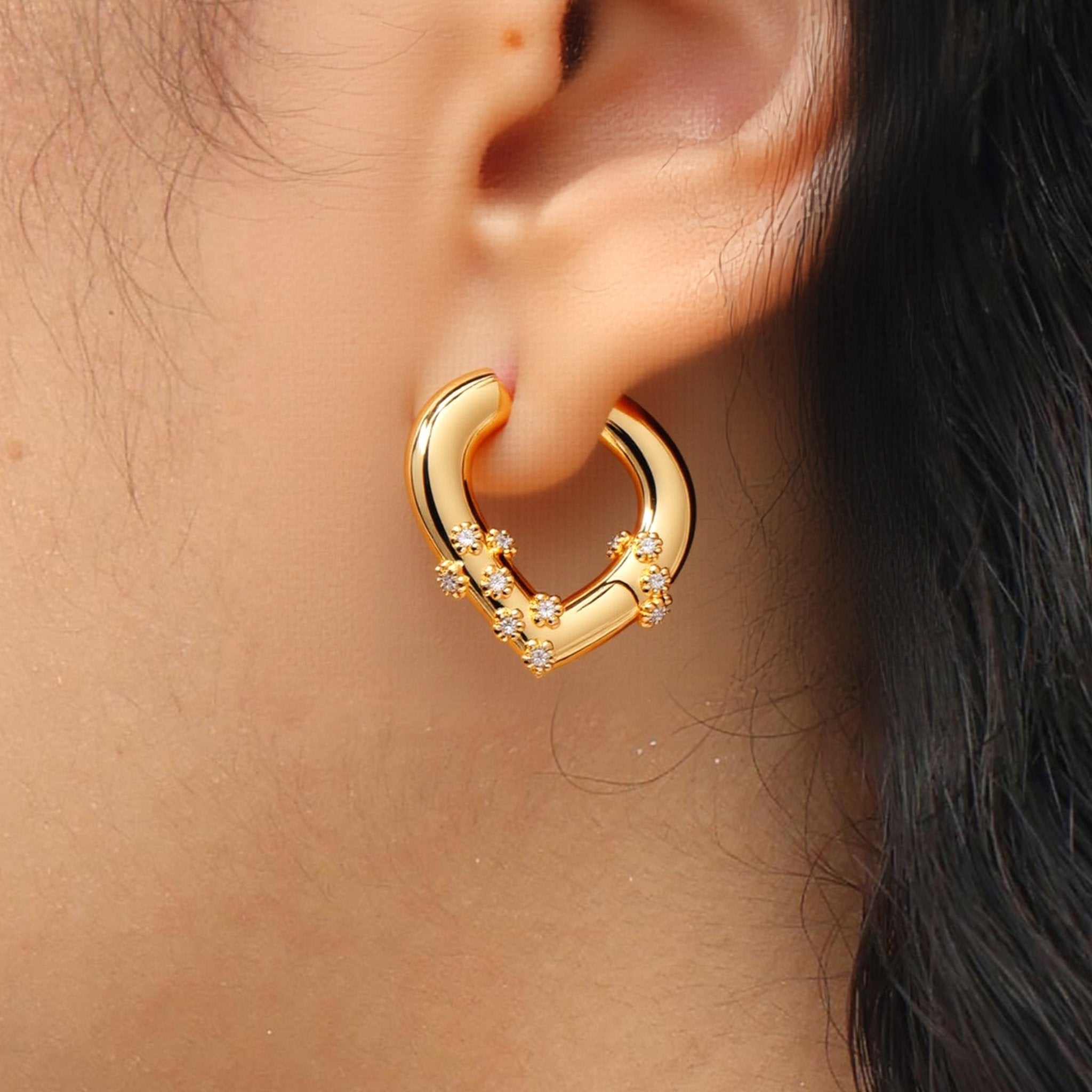 RSNY Geometric Heart Earrings - R2217B