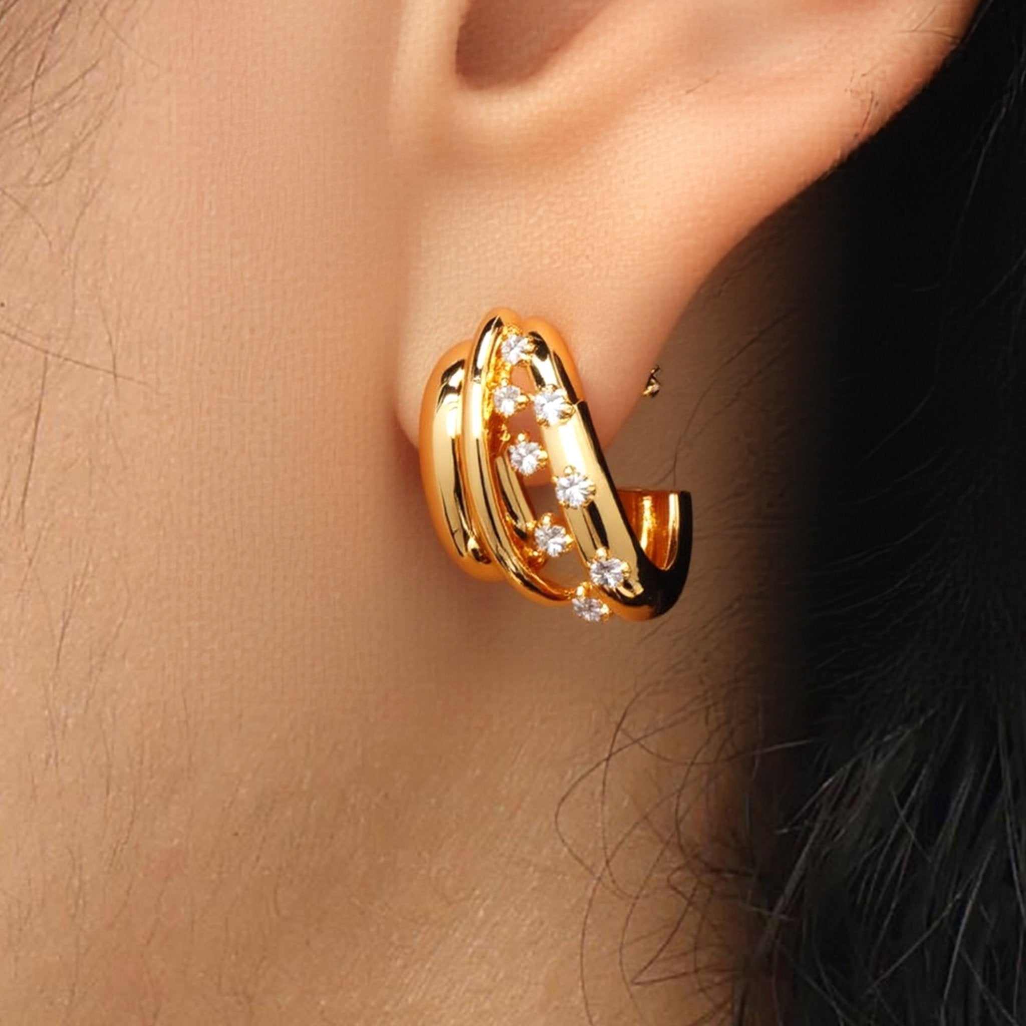 RSNY Geometric Line Earrings - R2220B