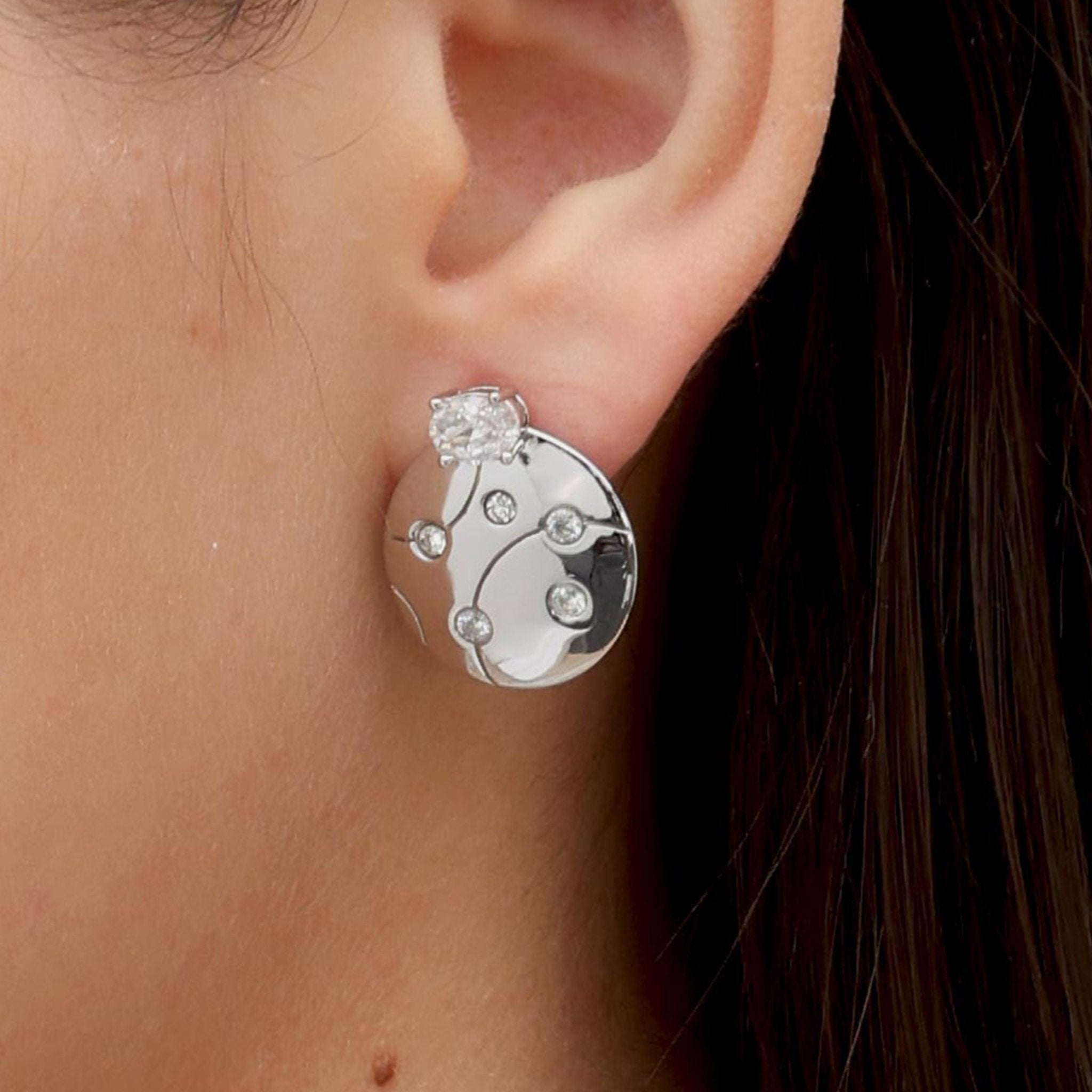 RSNY geometric line stud earrings - R2126A