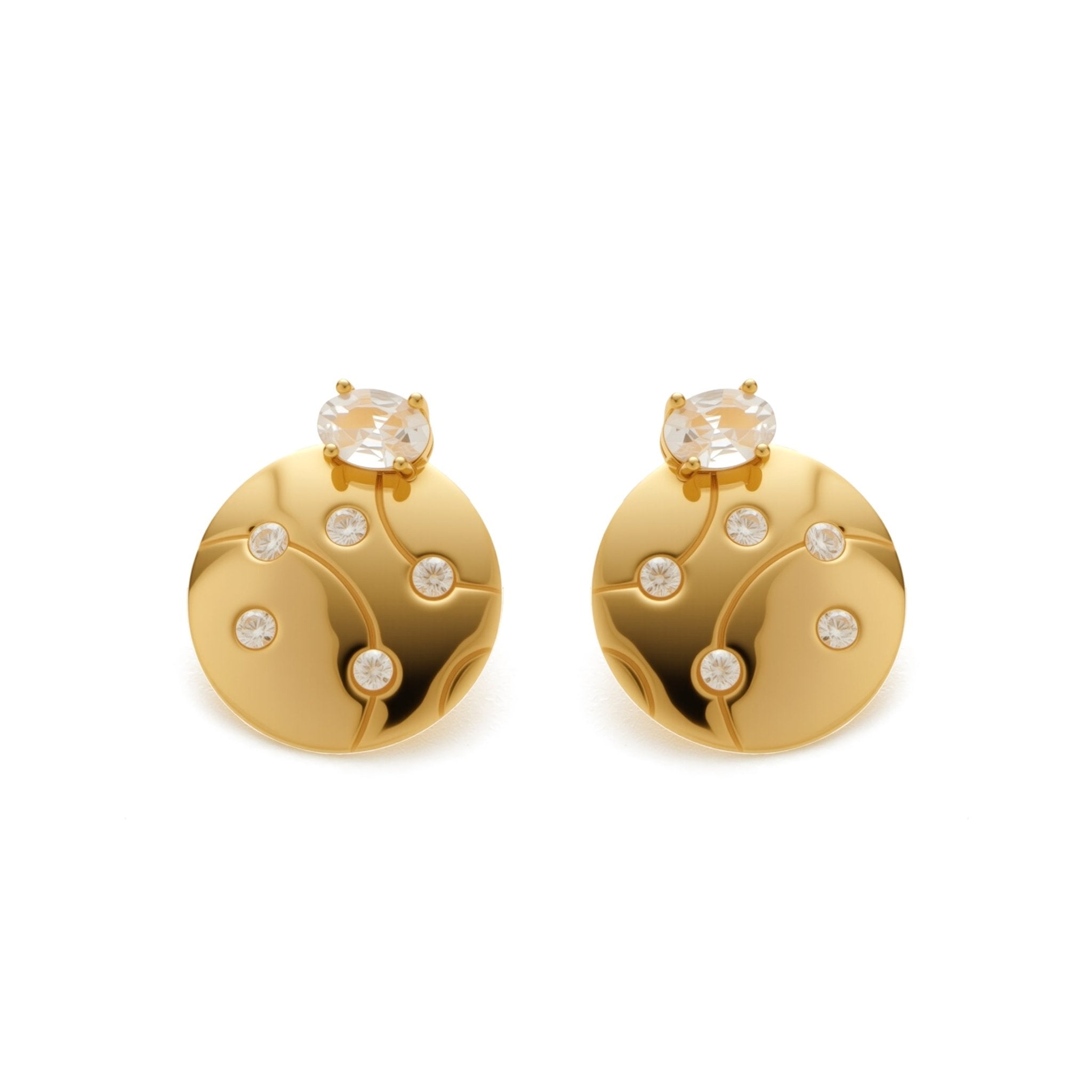 RSNY geometric line stud earrings - R2126B