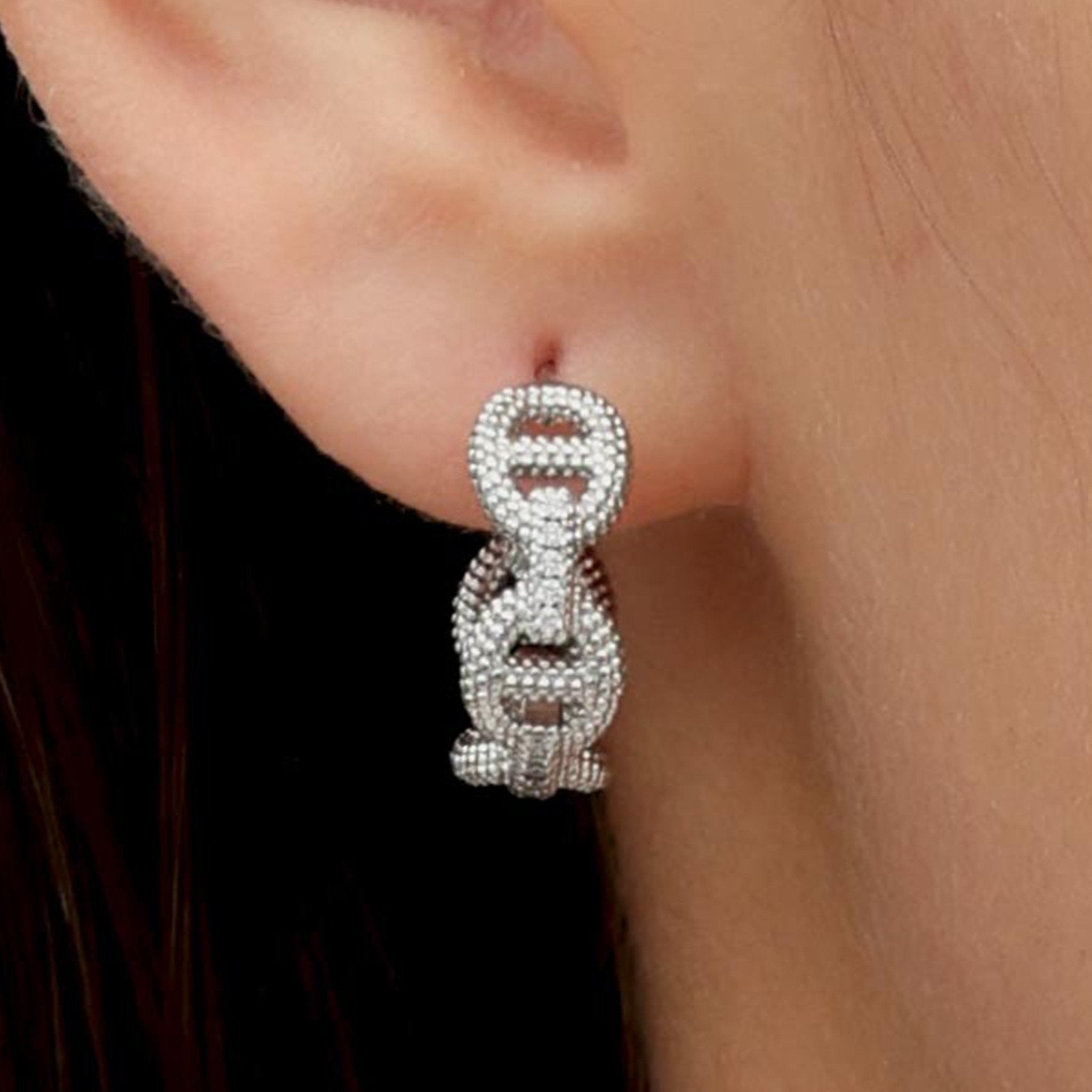 RSNY Geometric Textured Earrings - R2177A
