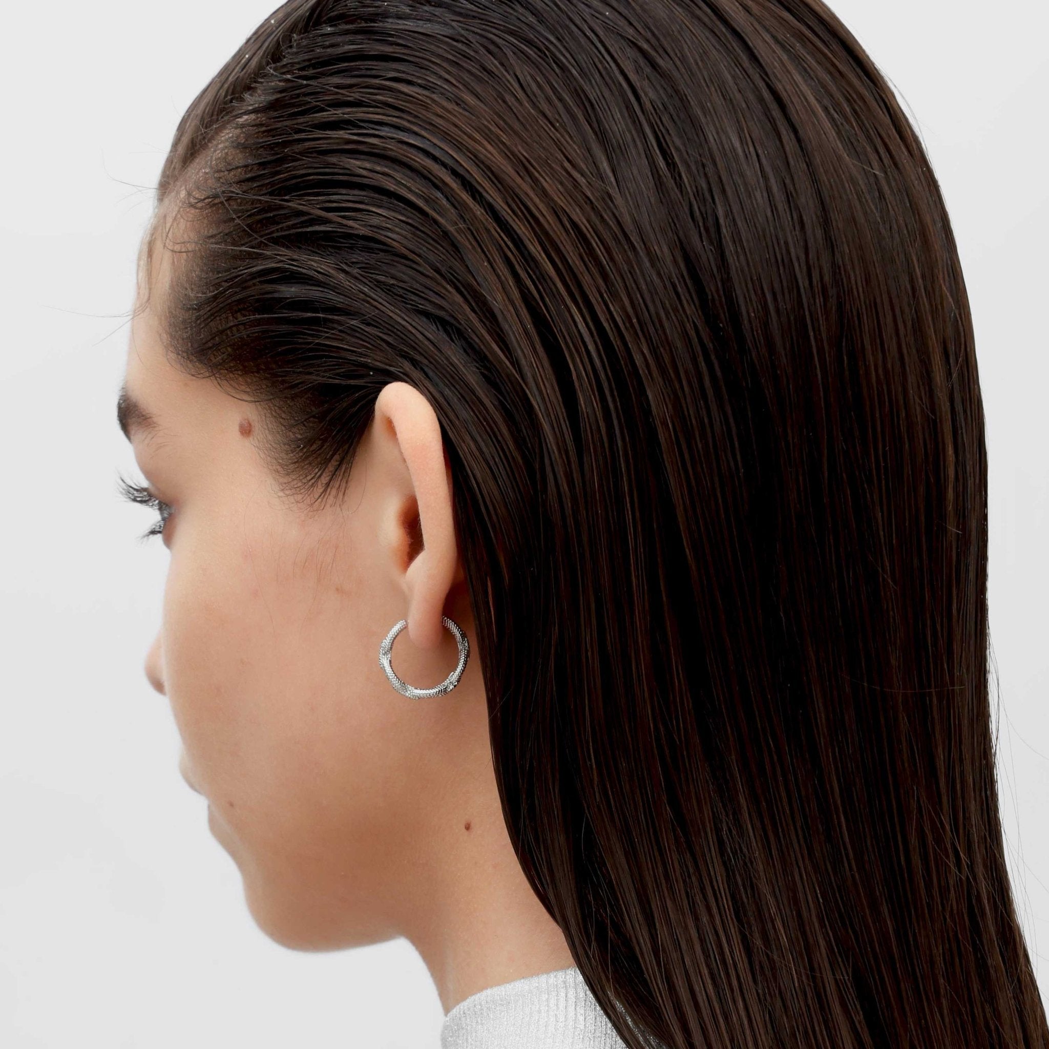 RSNY Geometric Textured Earrings - R2177A