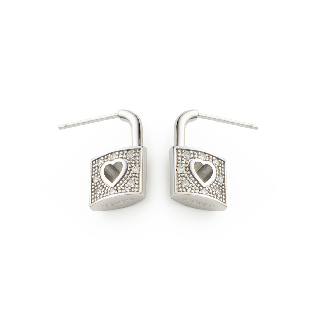 RSNY Heart Lock Earrings - R2198A