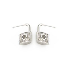RSNY Heart Lock Earrings - R2198A