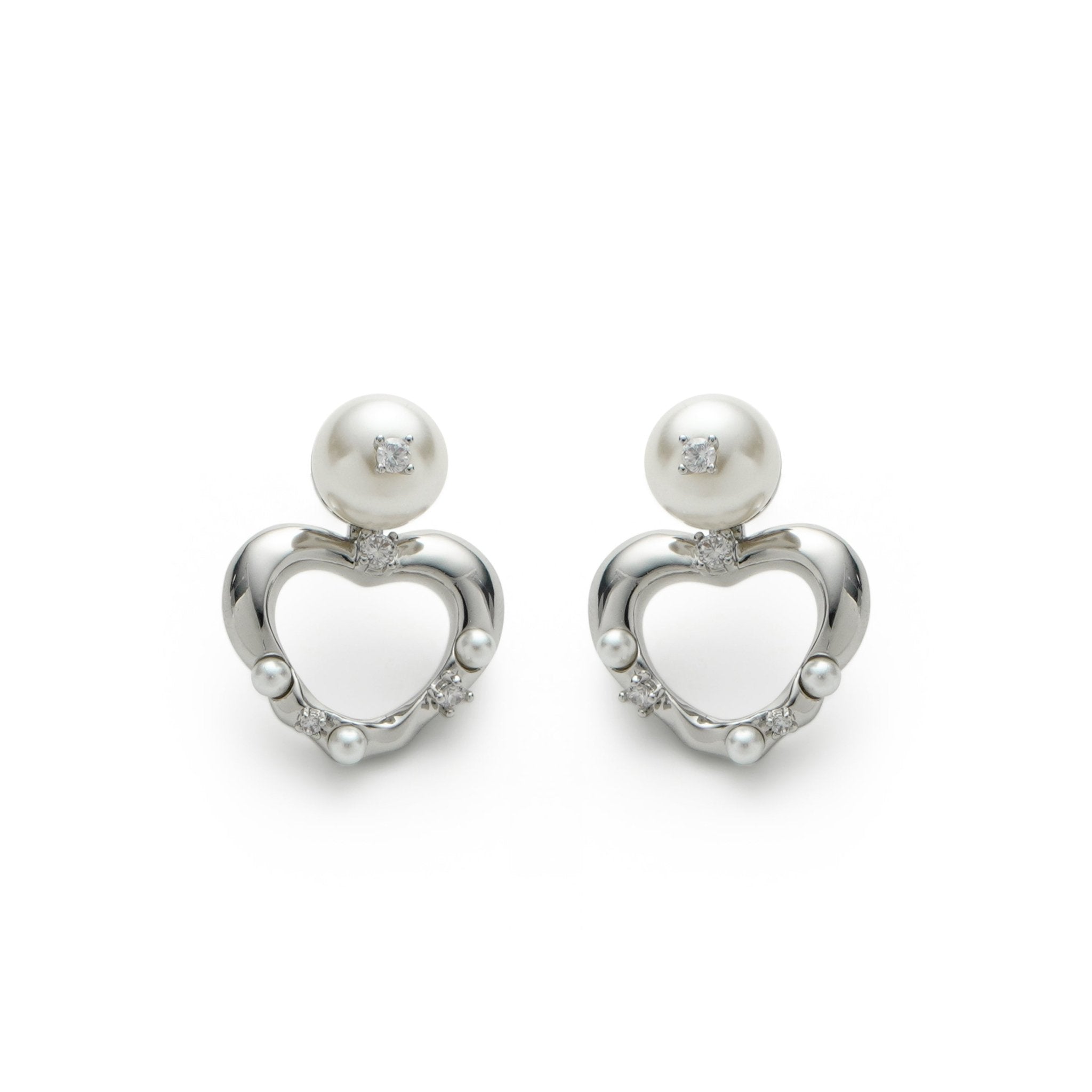 RSNY heart stud earrings - F1046A - G