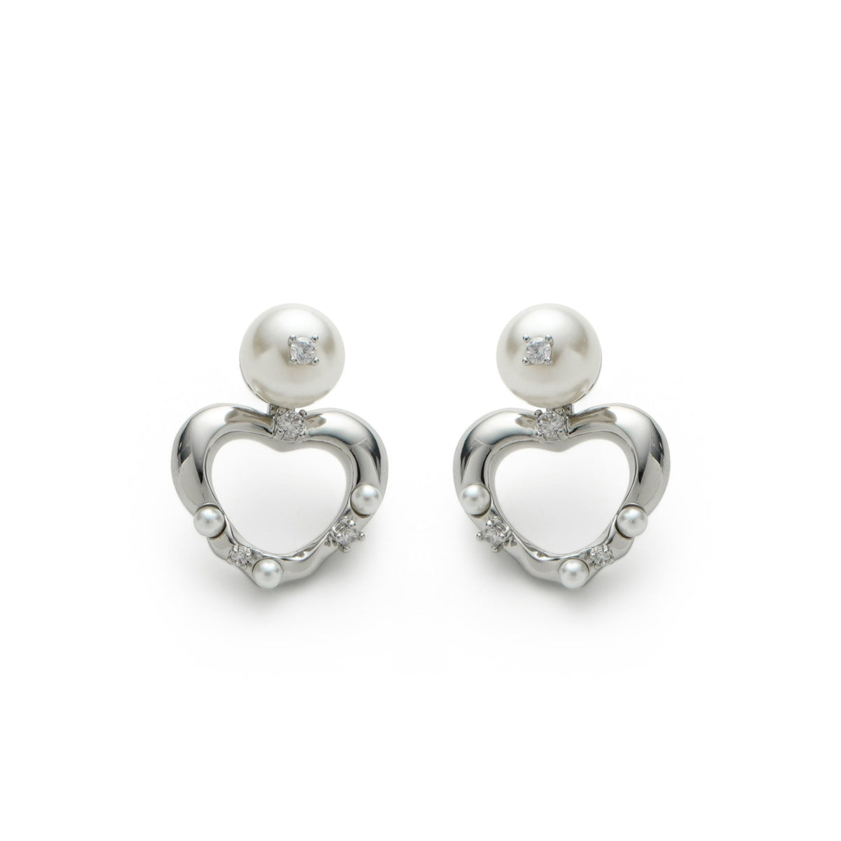 RSNY heart stud earrings - F1046A - G