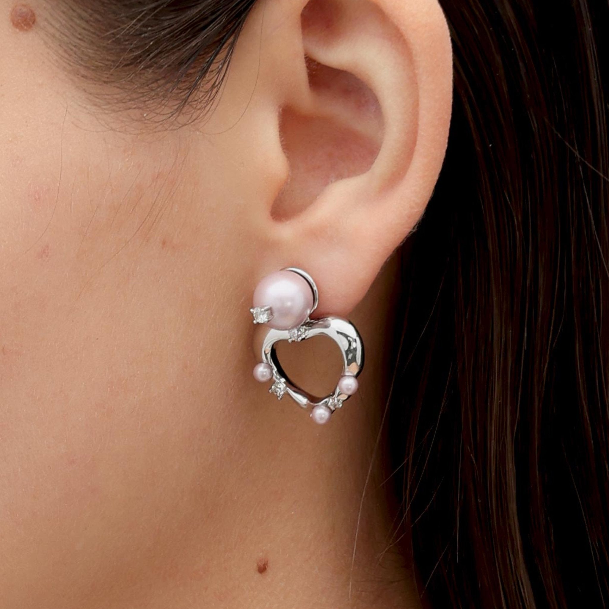 RSNY heart stud earrings - F1046W07