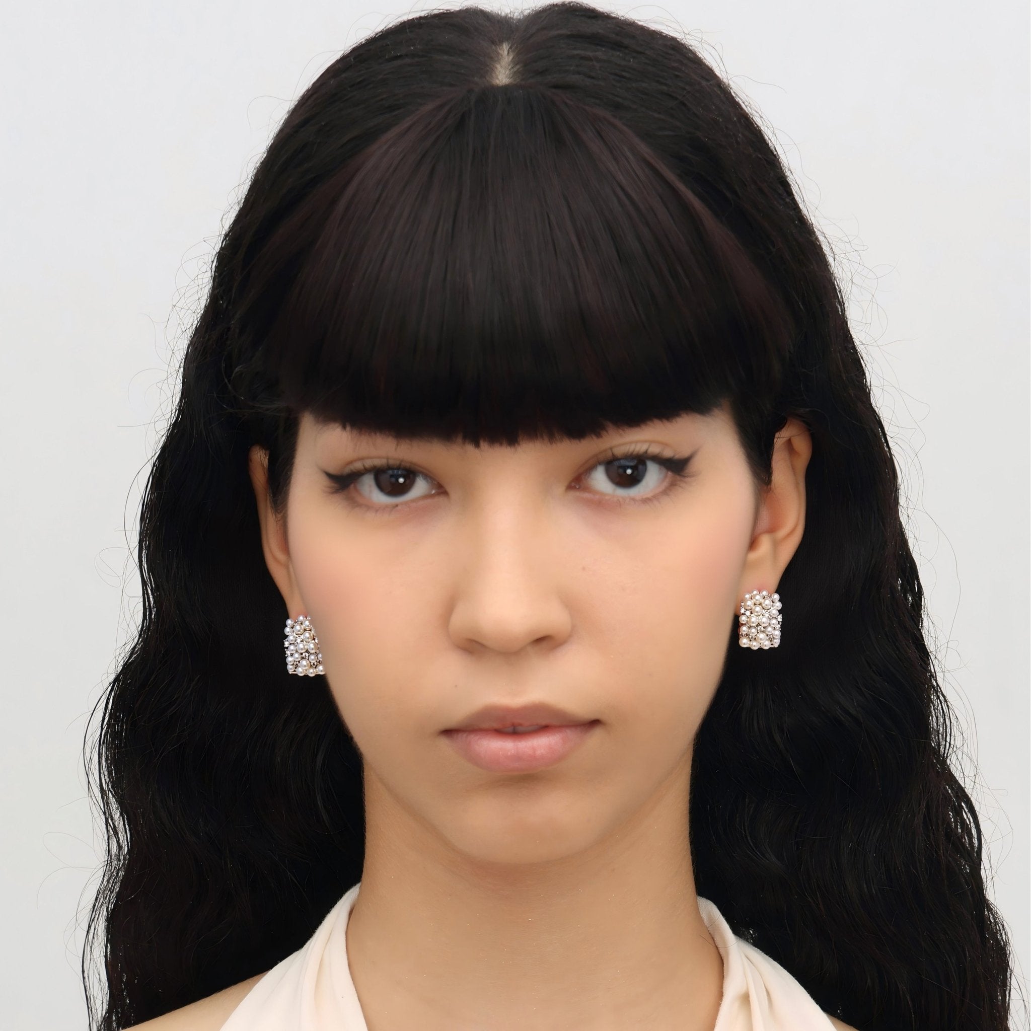 RSNY Pearl Crystal Diamond Earrings - R2213A