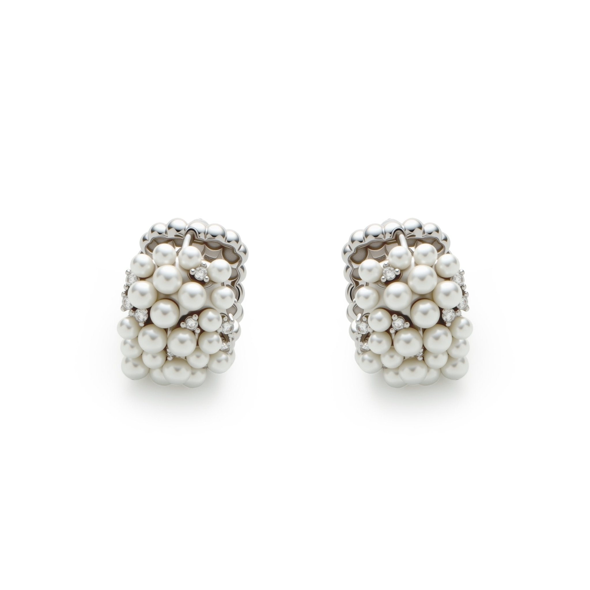 RSNY Pearl Crystal Diamond Earrings - R2213A