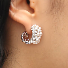RSNY Pearl Crystal Diamond Earrings - R2213A