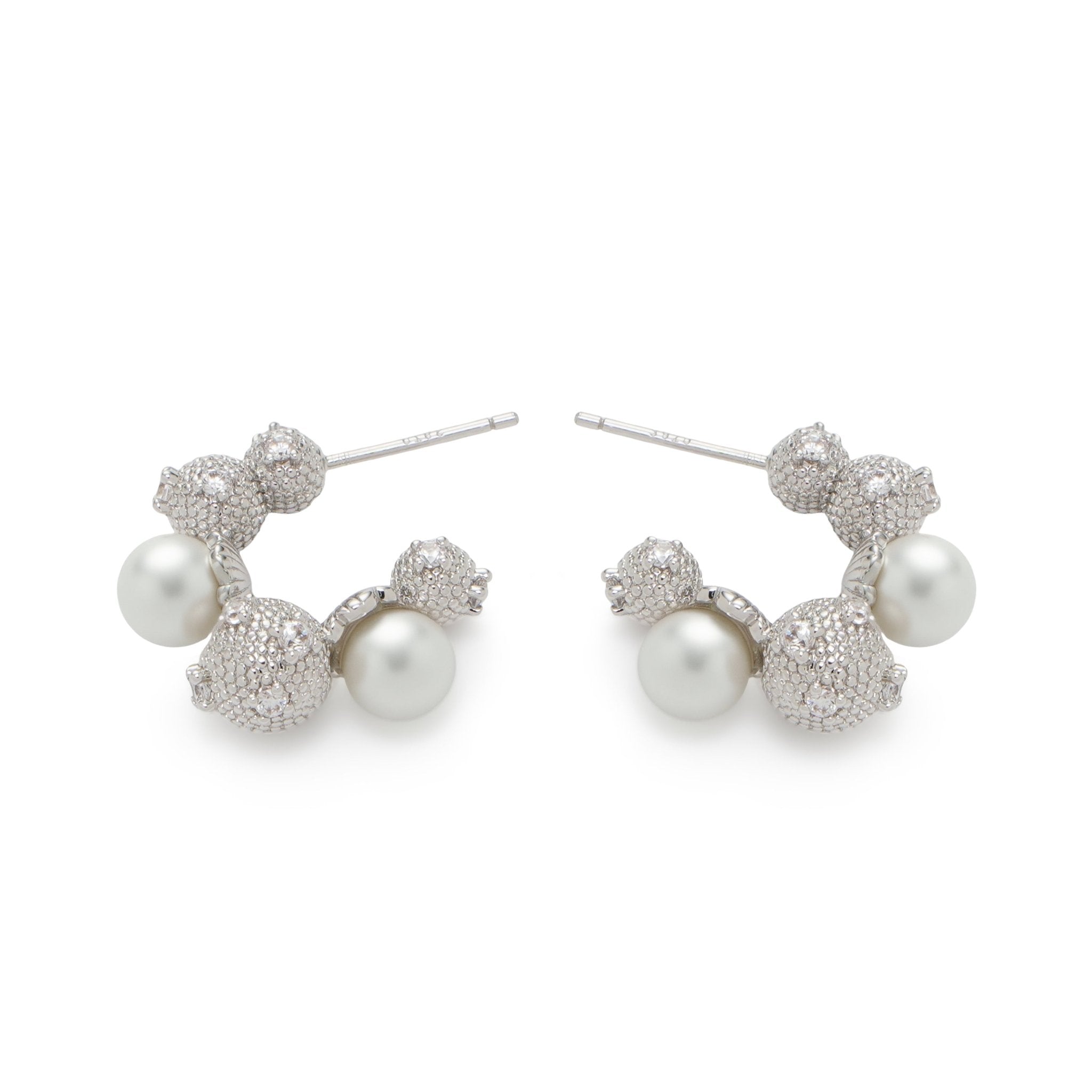 RSNY Pearl Crystal Diamond Earrings - R2222A