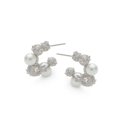 RSNY Pearl Crystal Diamond Earrings - R2222A