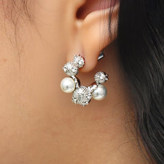 RSNY Pearl Crystal Diamond Earrings - R2222A